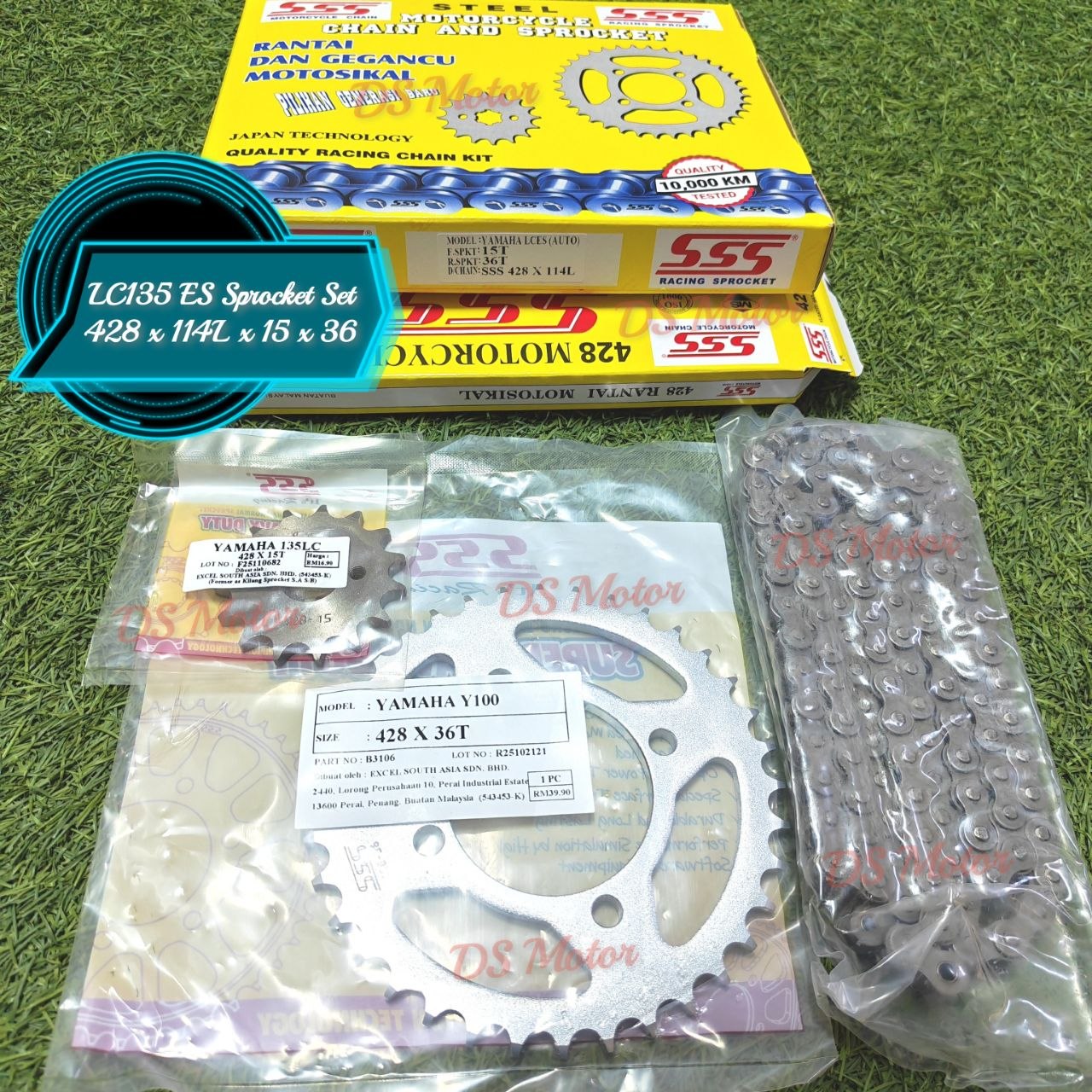 Sprocket Set / Chain Set SSS EX5 , RXZ , LC135 ES
