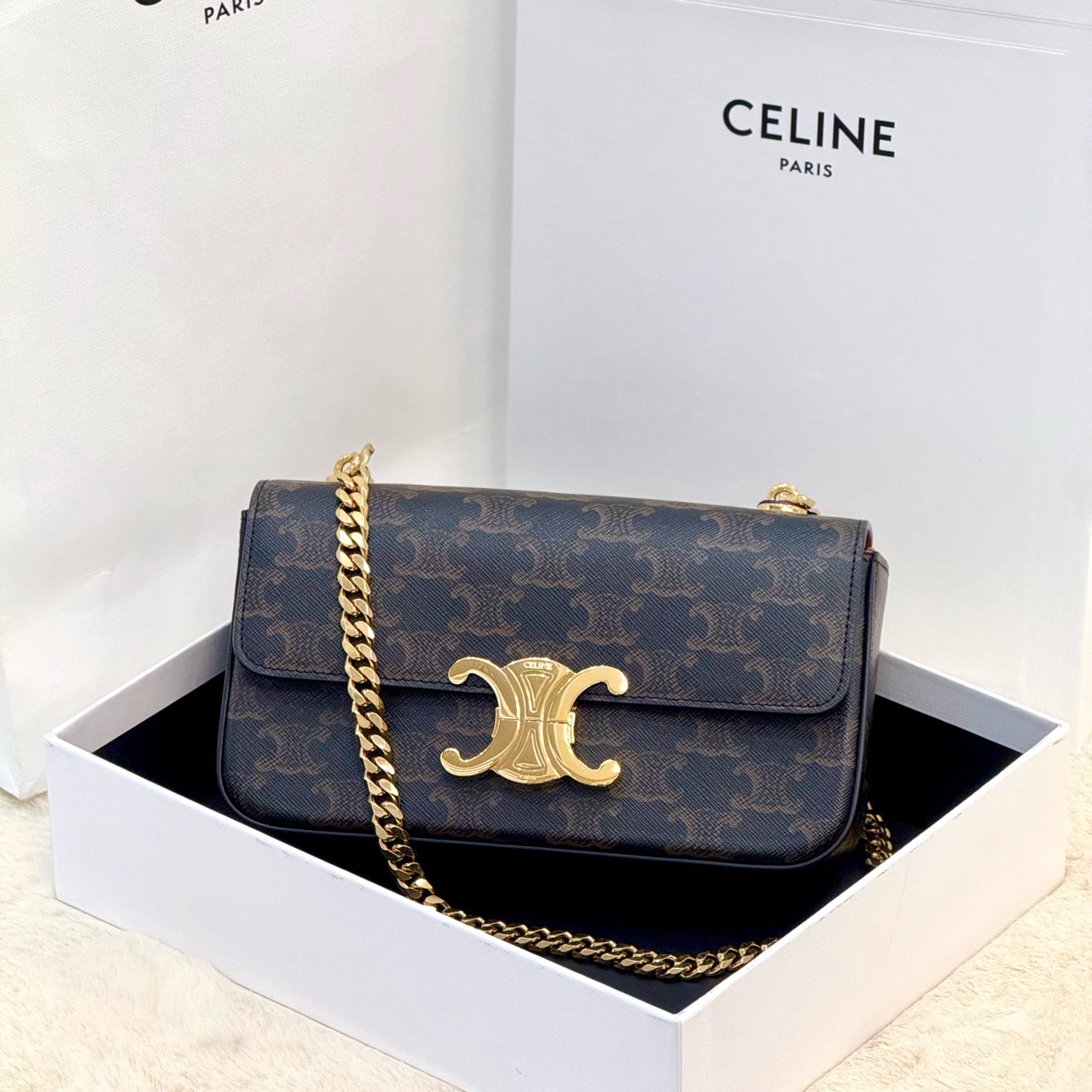 【預訂貨品】Celine凱旋門老花腋下包