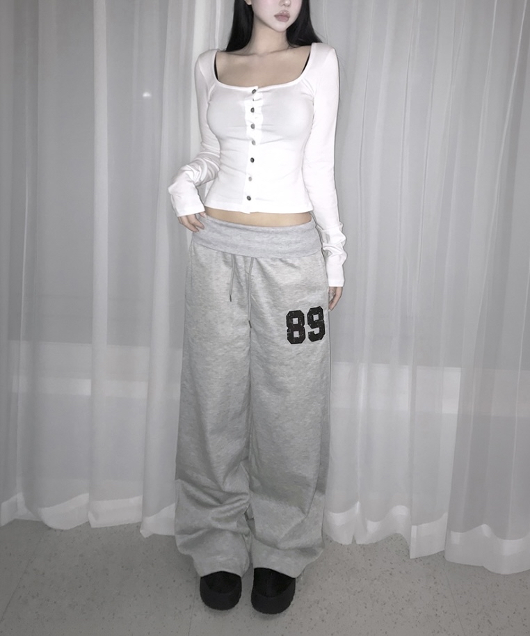 Square Neck Button-Up Long Sleeve Top