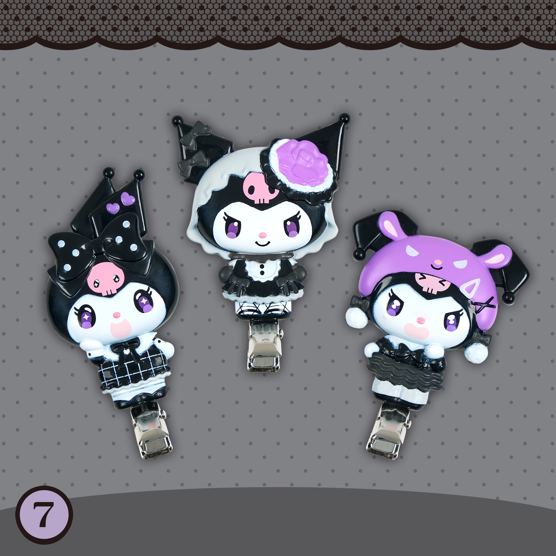 🌸 【預訂】Kuromi Mode Series<Kuromi birthday>-No.7-髮夾Set