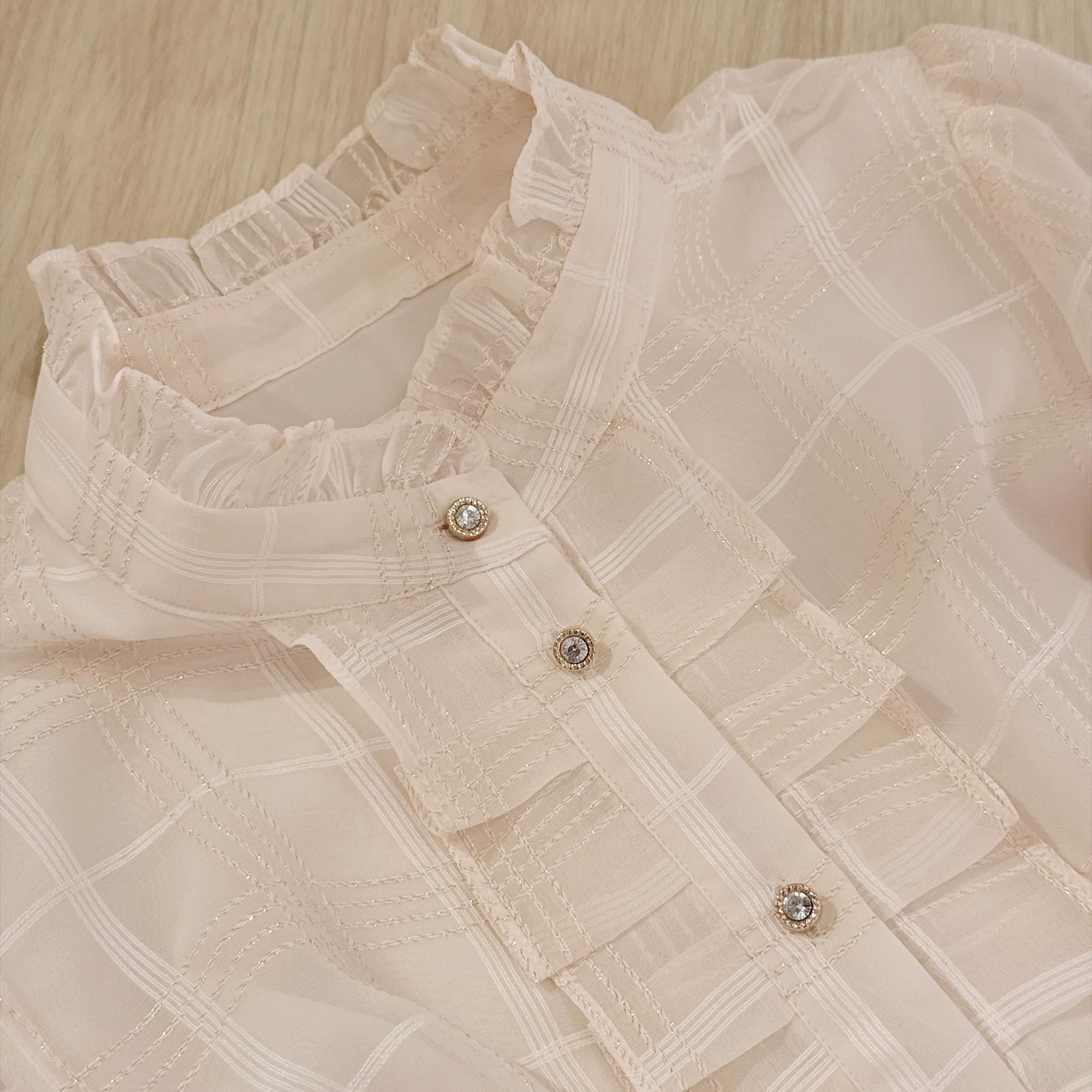 #HANNA-made# Victoria Gilded Plaid Blouse