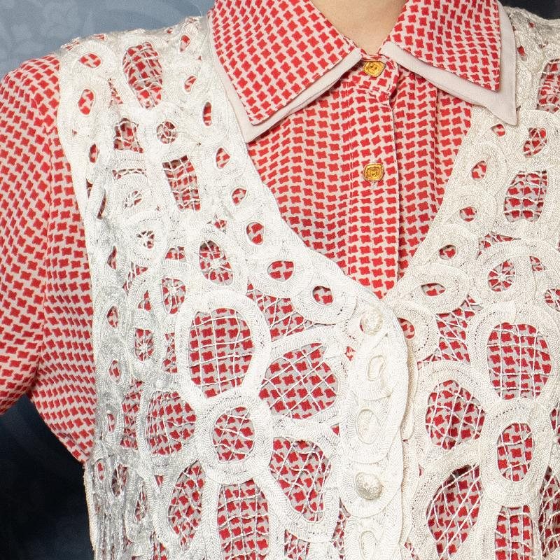 1996 New Old Stock Hand Crocheted Vest WaistCoat (NA0731)