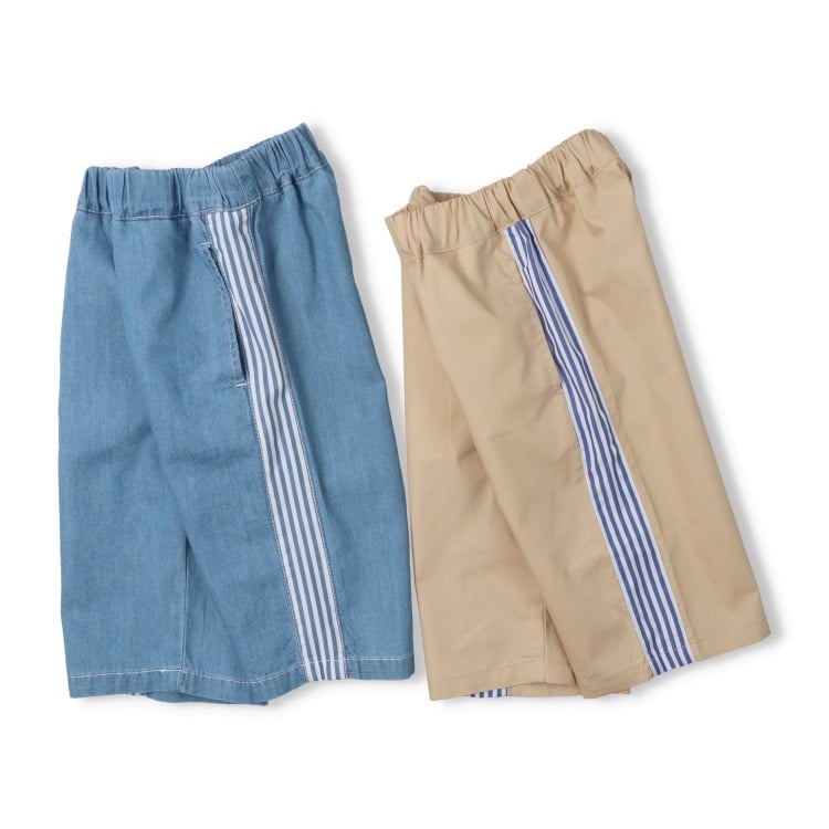 🆕【⭐訂購⭐】🌀 🇯🇵 日本直送 側條紋 牛仔/粗呢布 及膝褲［2款選］🌀 [ELEA-0168][260618]