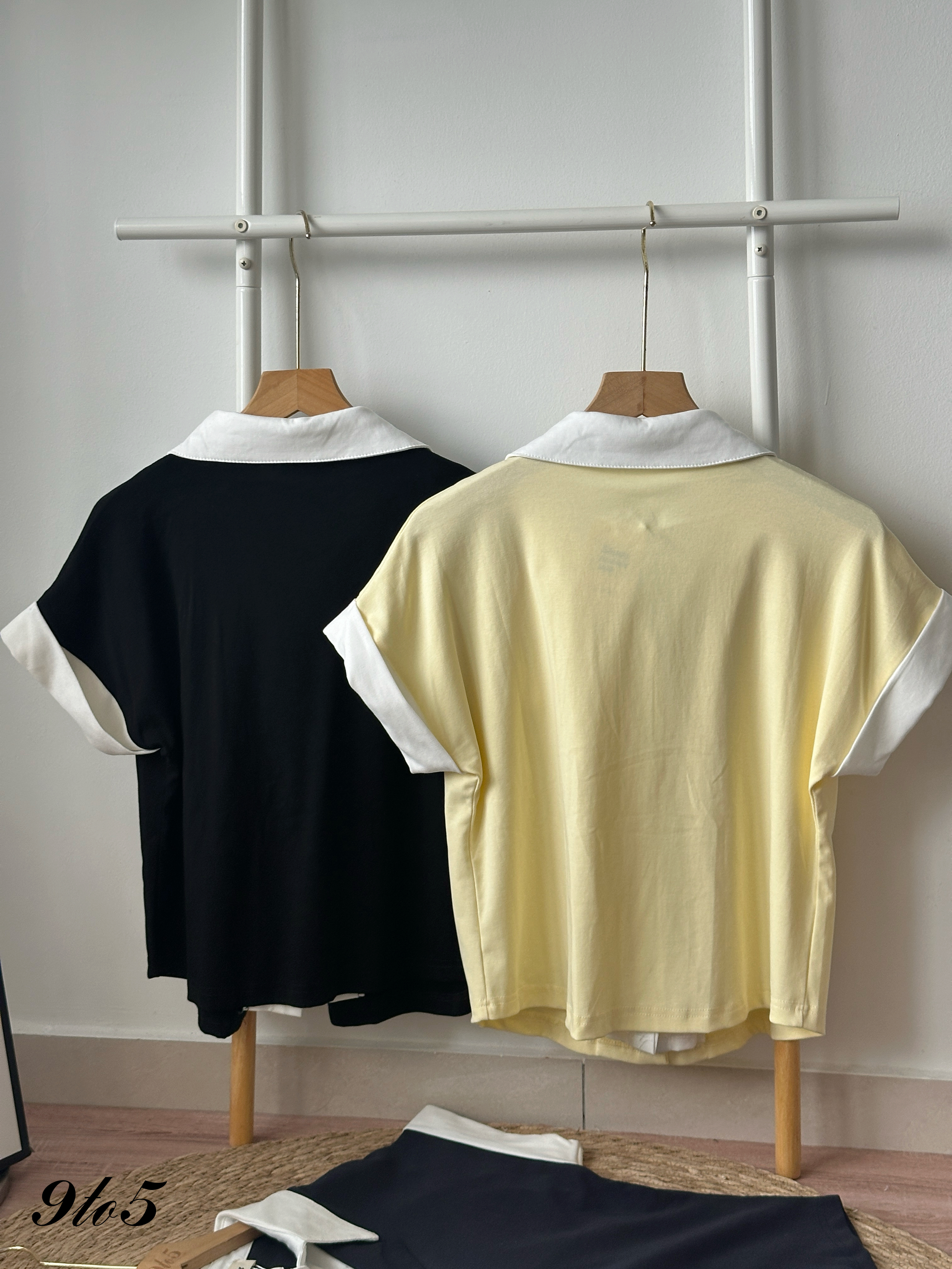 T4319 Contrast Fake Two-Piece Shirt - 4 Colors 