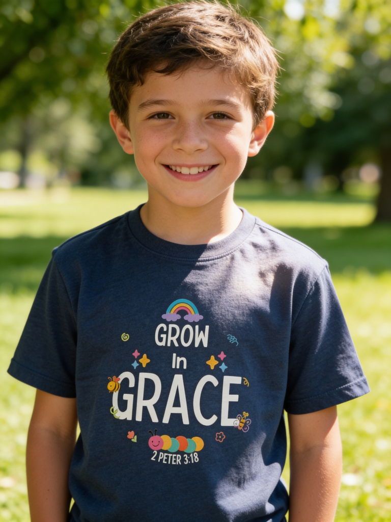 「Grow in Grace」夏日純棉短袖T恤