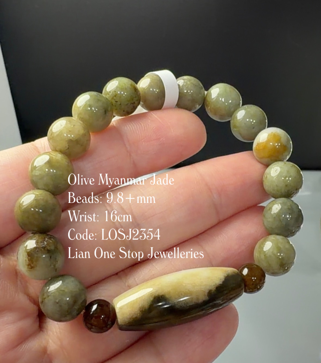 Code: LOSJ2354 Olive Myanmar Jade 9.8+mm