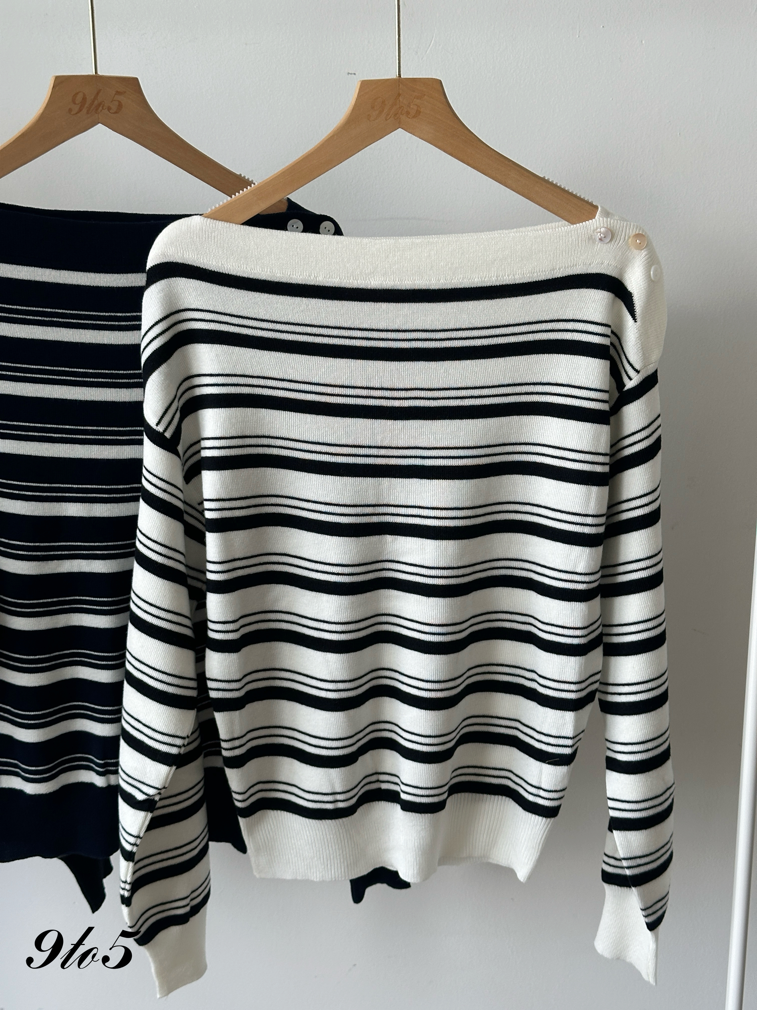 T4224 Off Shoulder Stripe Top - 3 Colors 