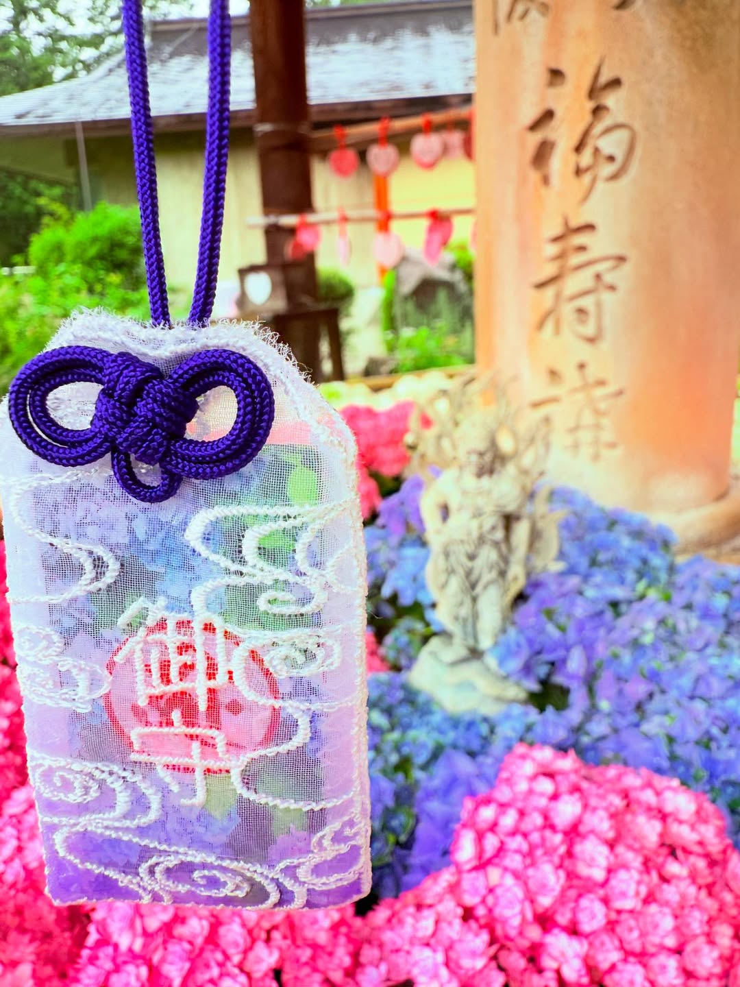《Pre-Order》蕾絲繡球花御守 あじさい幸運守り｜三室戶寺