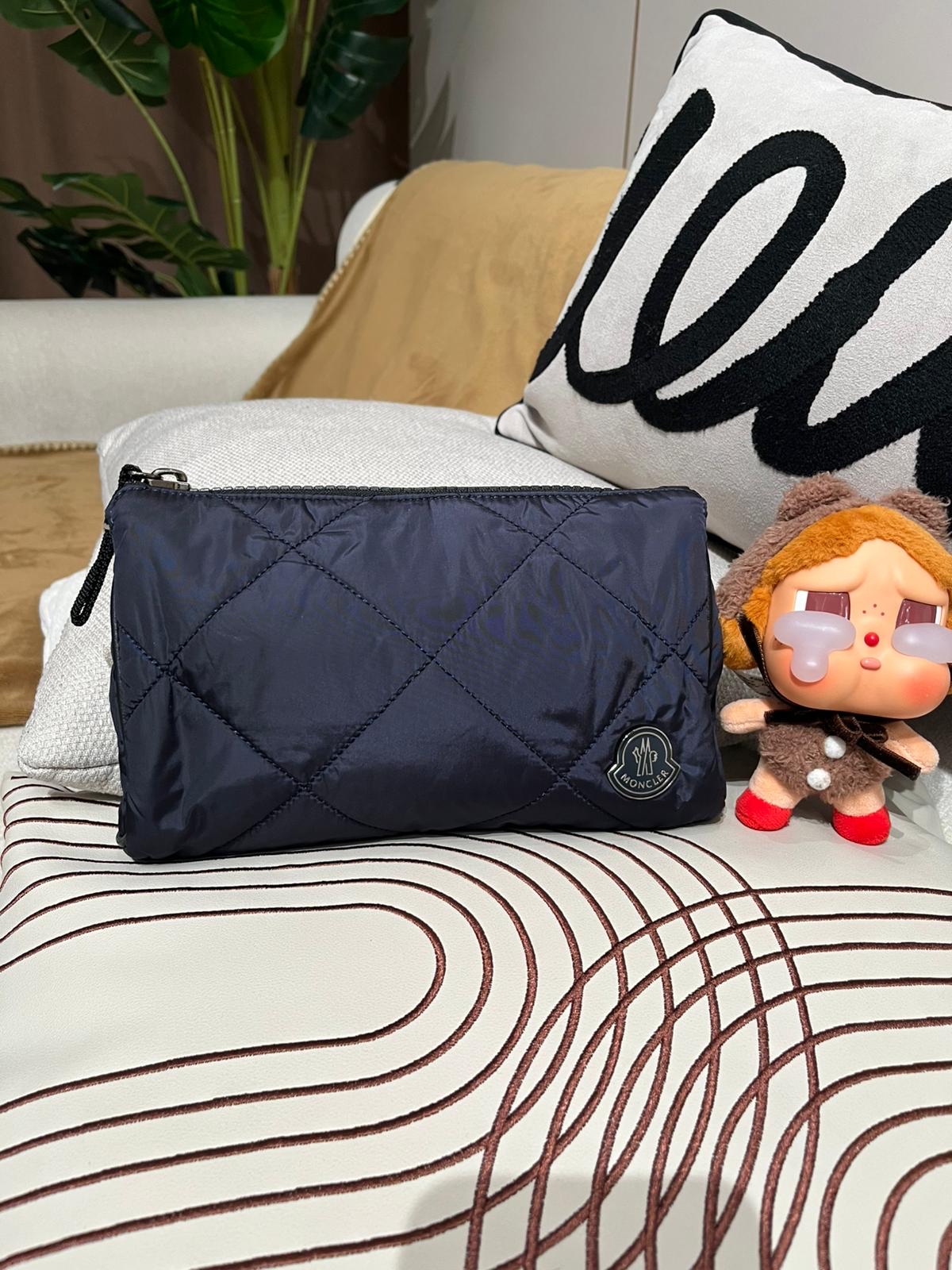 Moncler Navy Nylon Pouch 100%Authentic, 98%New