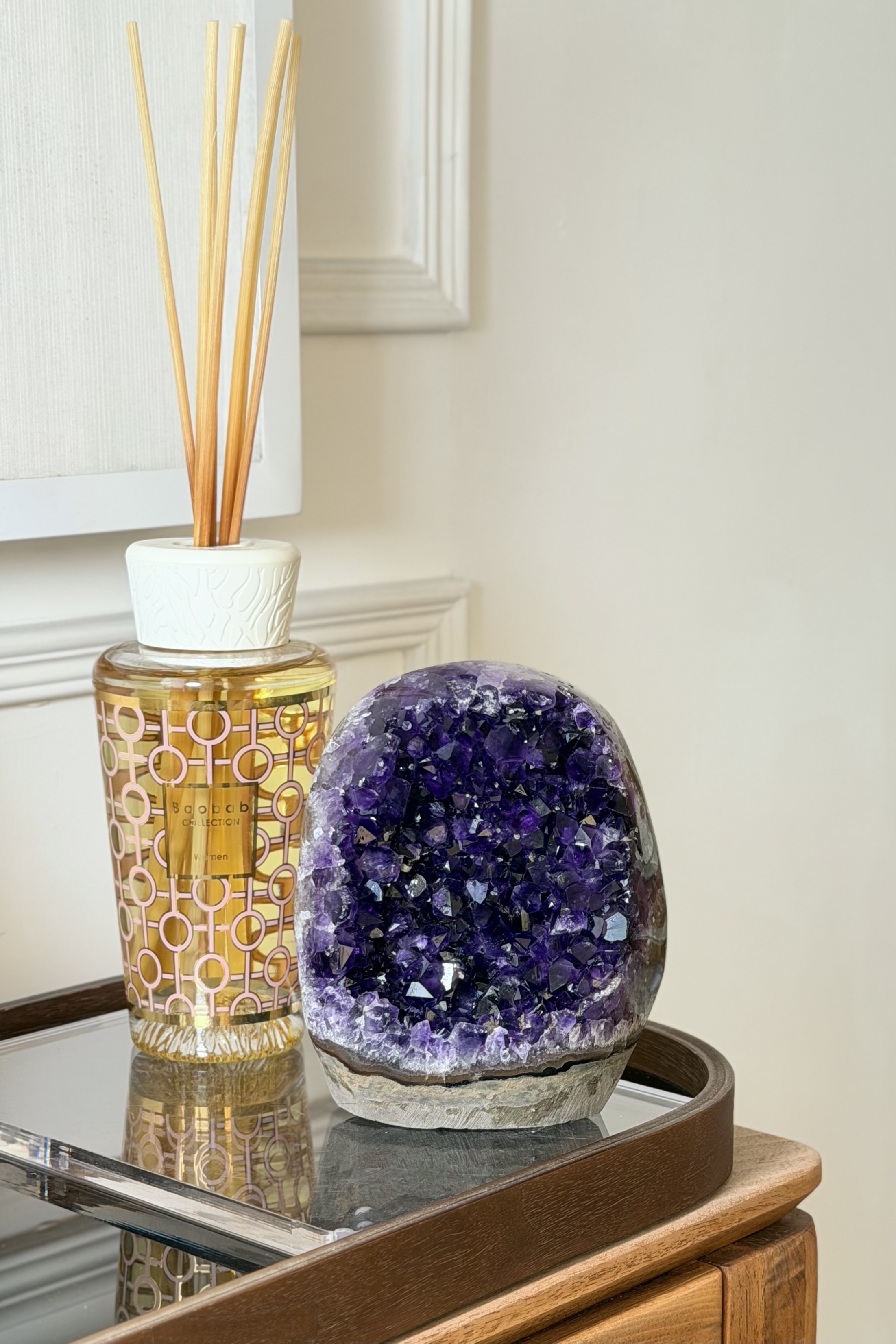 ༒ Uruguay 頂級帝王紫 1.4kg+瑪瑙晶牙背共生軟糖紫晶鎮༒ AM3008C31G1Asm-RA28*16JT