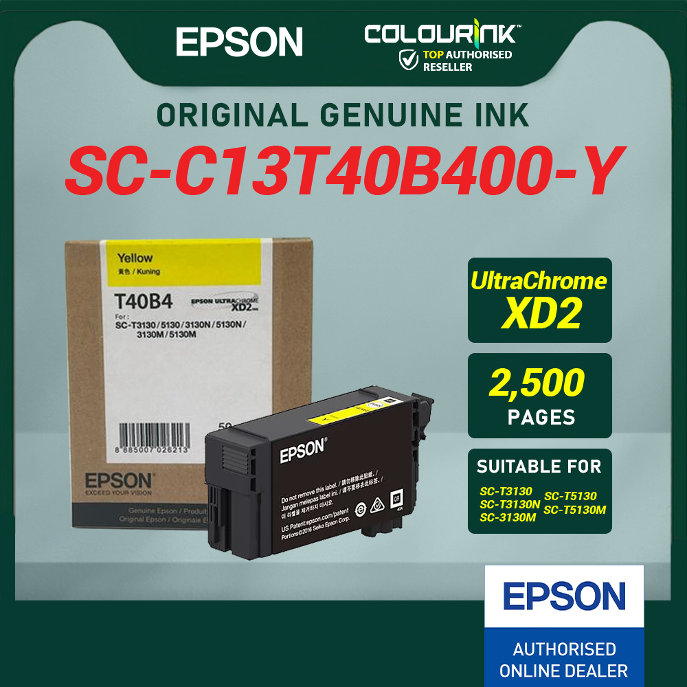 Epson T40 Genuine Ink Black 80ML Cyan Magenta Yellow 50ML for Surecolor SC-T3130N SC-T3130M C13T40B100 C13T40B200 C13T40B300 C13T40B400
