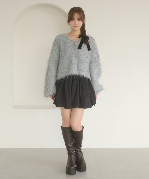 毛絨絨淨色外套