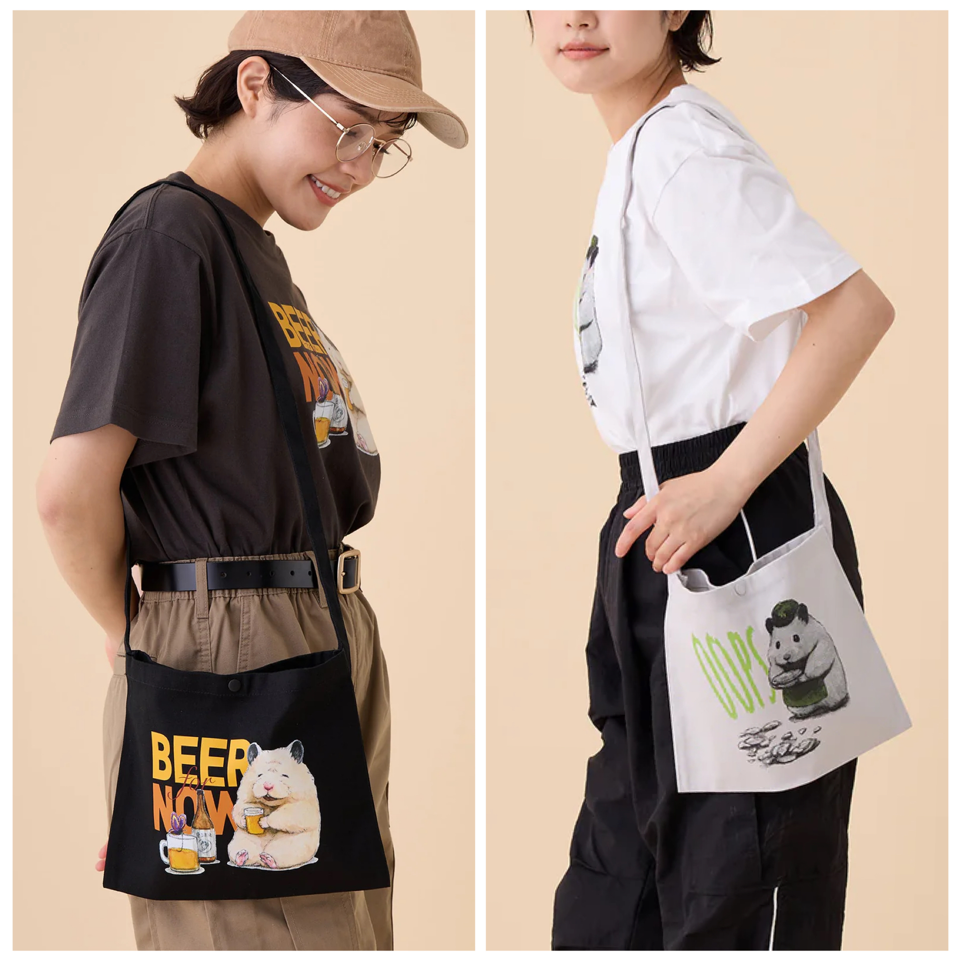 日本預訂📍助六之日常得意圖案斜咩袋/布袋