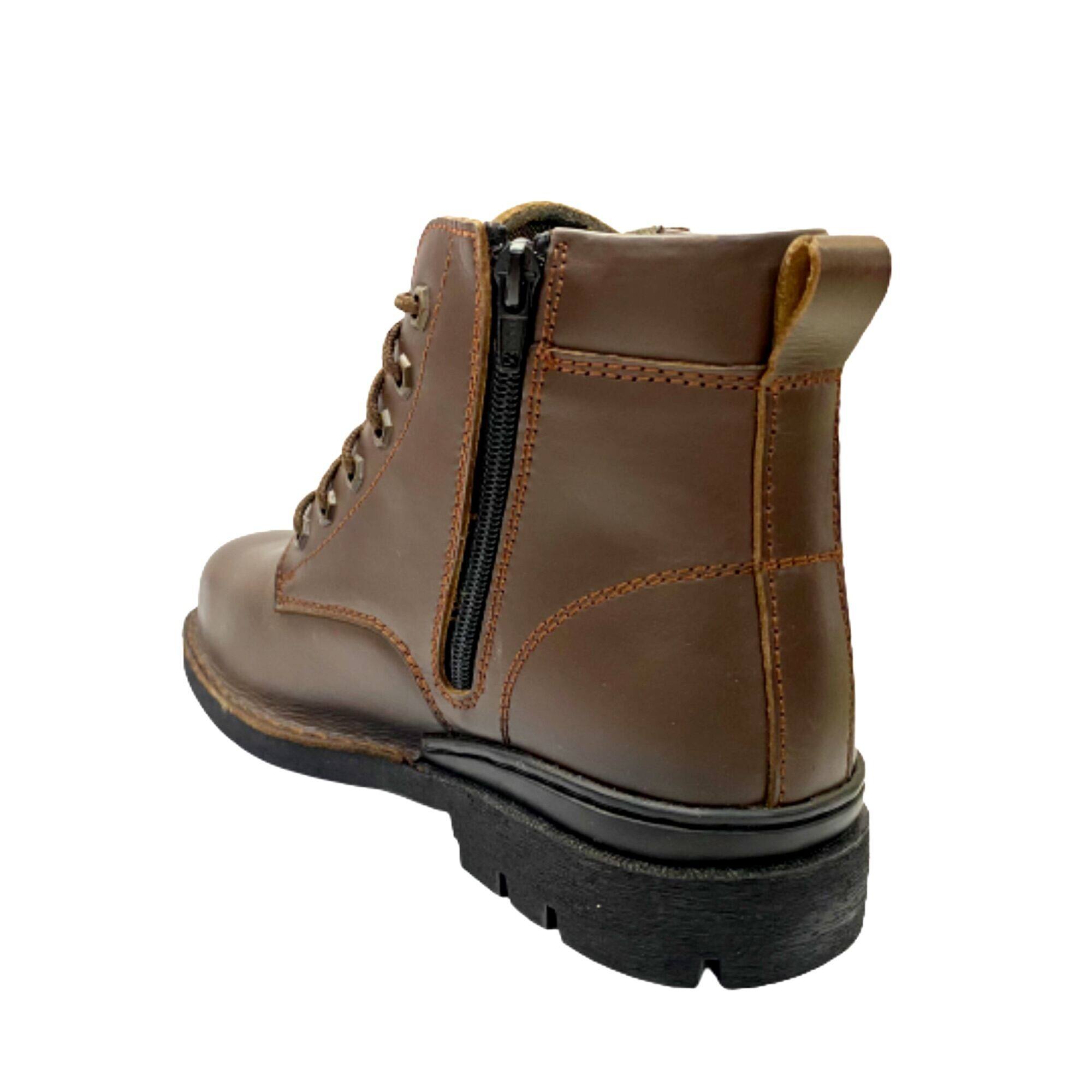 Hammer Kings Exclusive Safety 13019 Mens Shoes MID Cut Lace-up with Side Zipper Steel Toe Cap Leather Working Shoes SIRIM and DOSH Approved HK13019