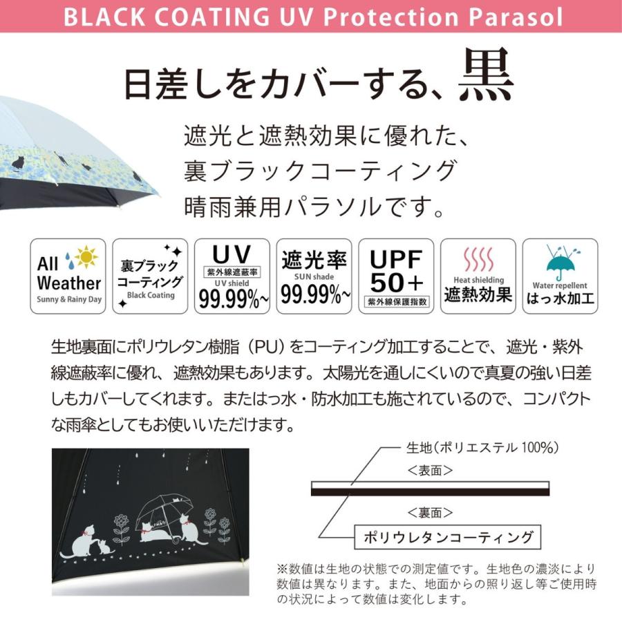 🔥🔥【日本直送《MKN》黑膠防曬遮光貓咪圖案輕便三折晴雨傘】