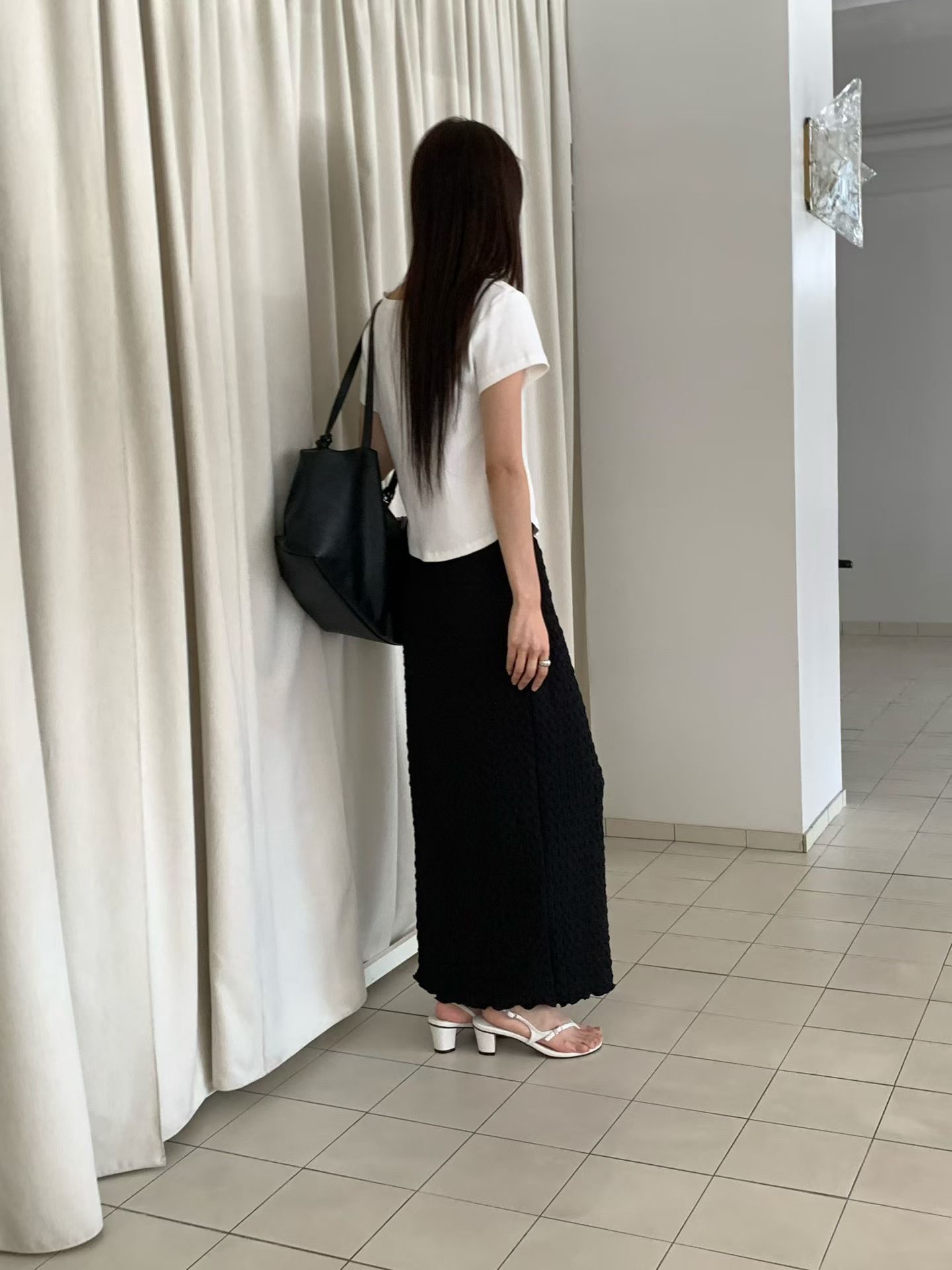 221320 暗紋修身長裙