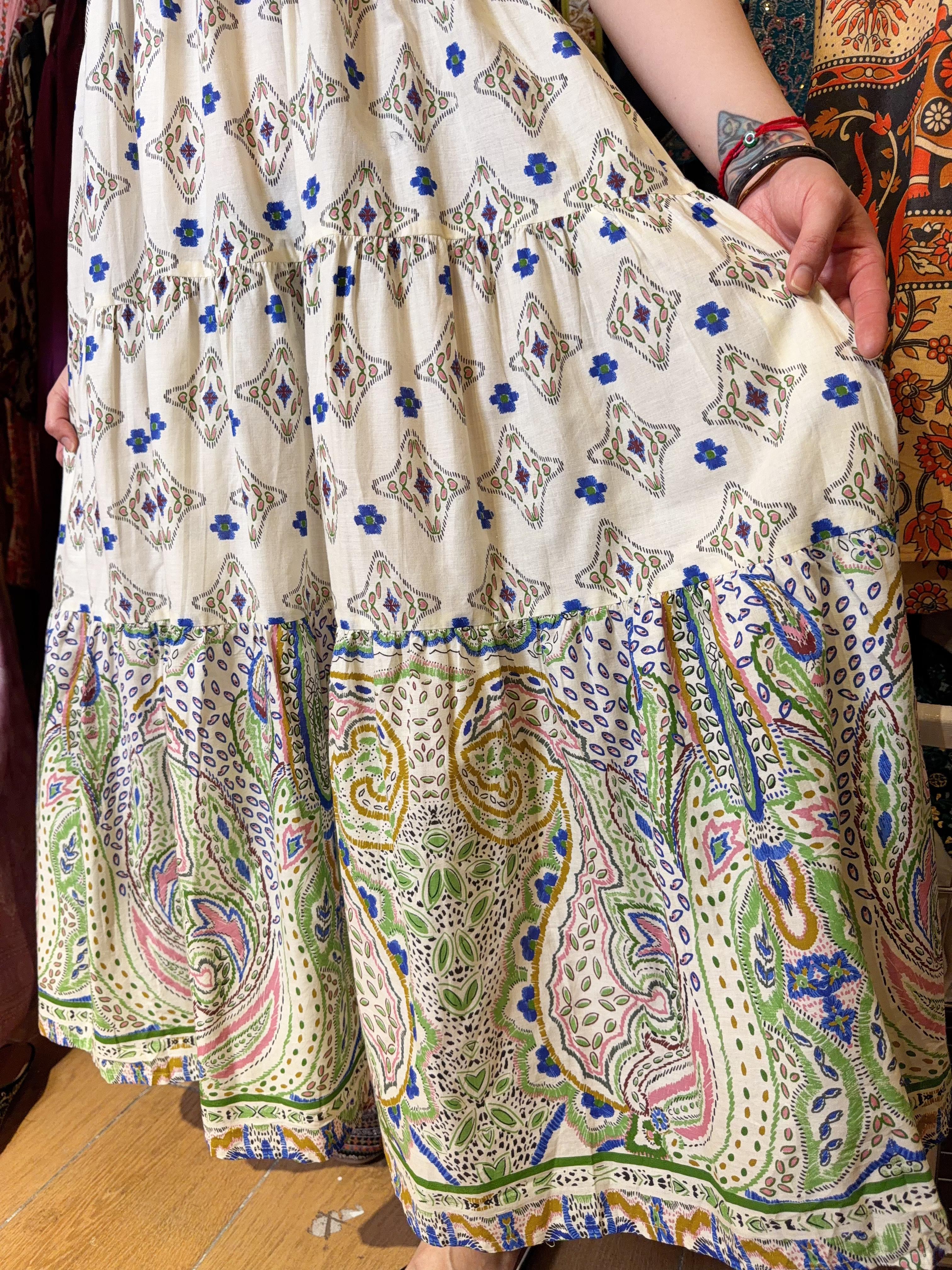 Green 3-layer Paisley Soso Sleeveless OP #1137