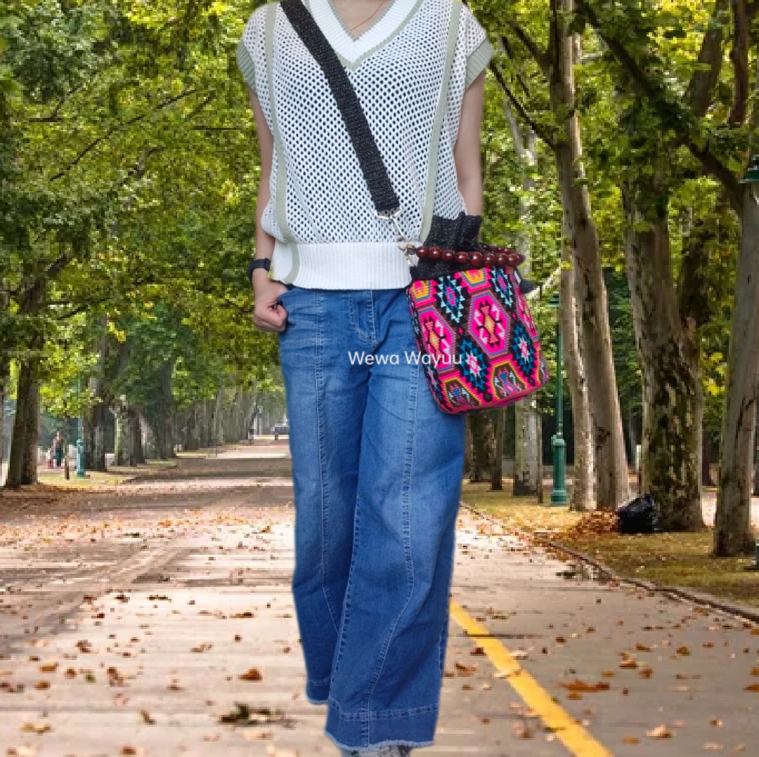 1T1123-11. 1T 單股中碼金線 果實手挽袋