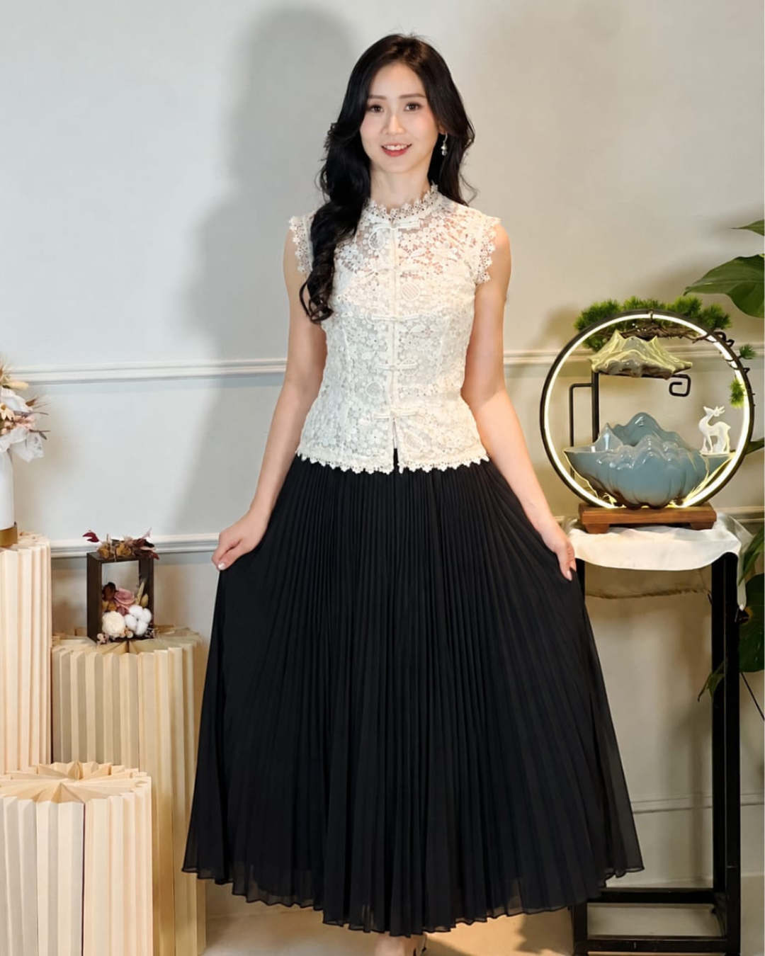 5104 Quintina Pleated A Line Skirt 