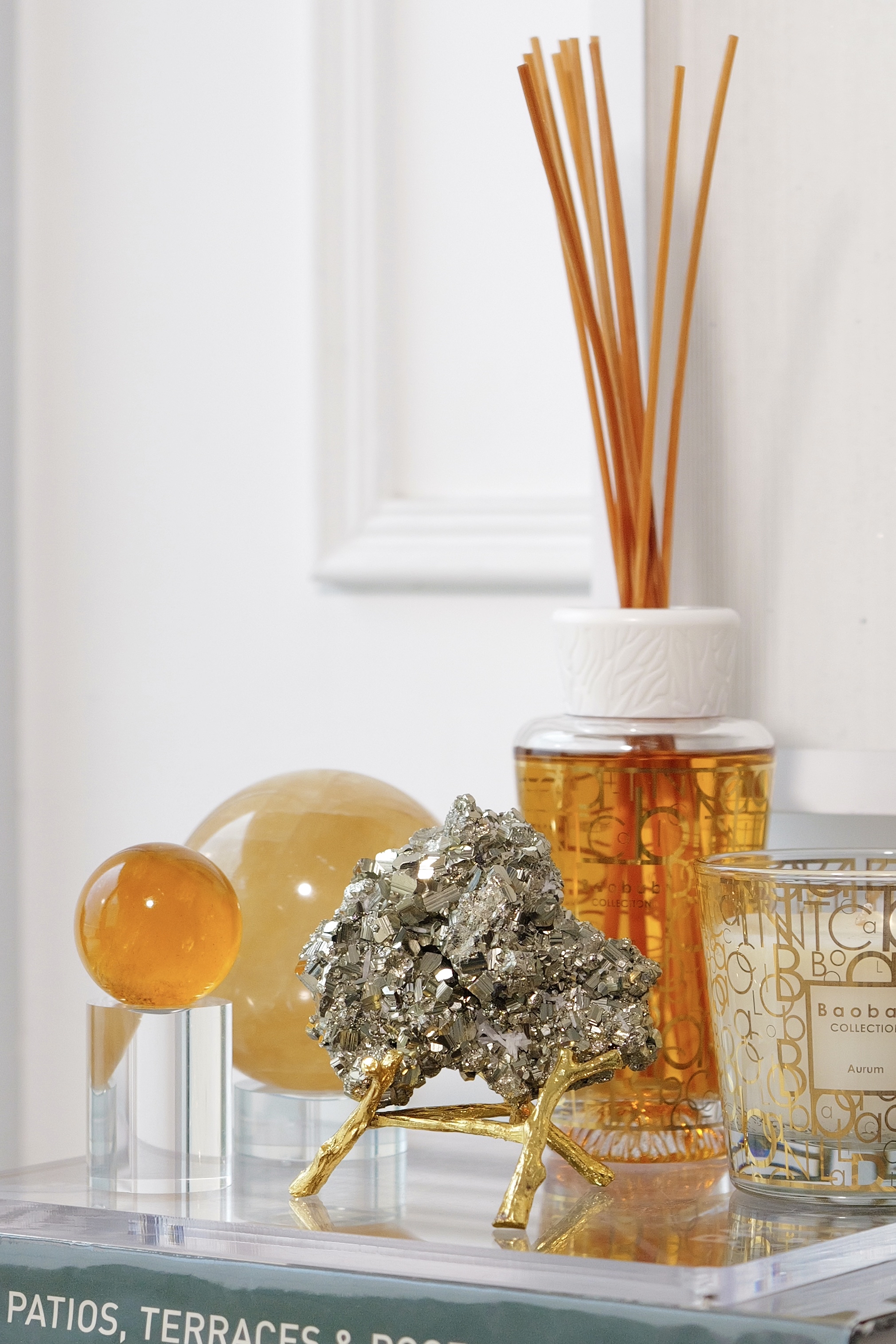  ༒9.7cm 黃鐵礦多面體共生方解石花原礦擺件༒ PY.A23CA6Gmat-RB5*11A6