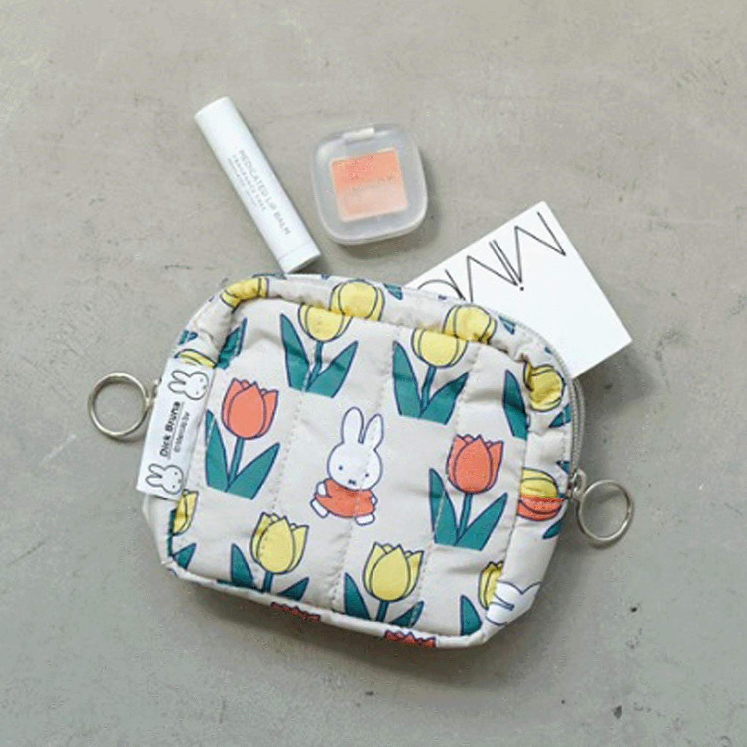 Miffy - 方形小物包 (灰色鬱金香款)