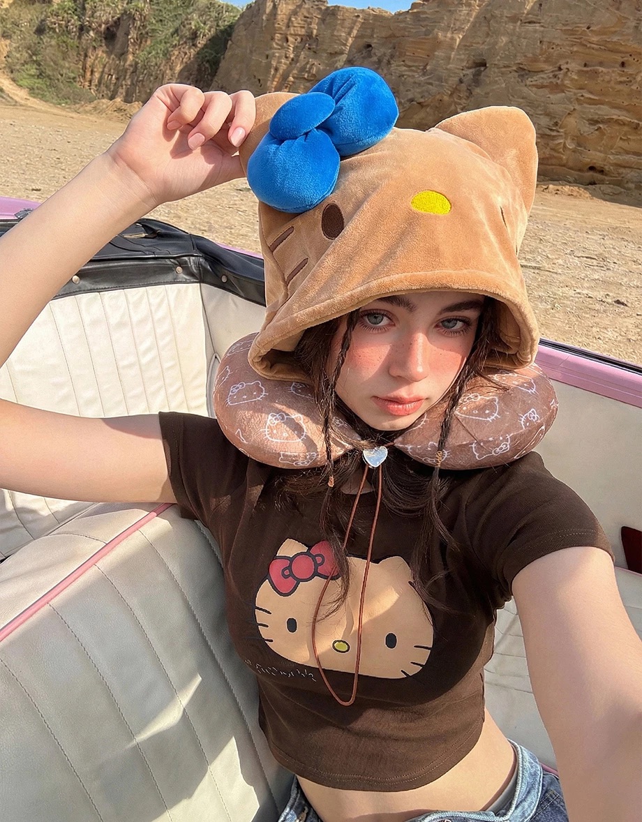 📦訂購 台灣限定 三麗鷗 Sanrio Hello Kitty聯名 刺繡印花造型連帽頸枕