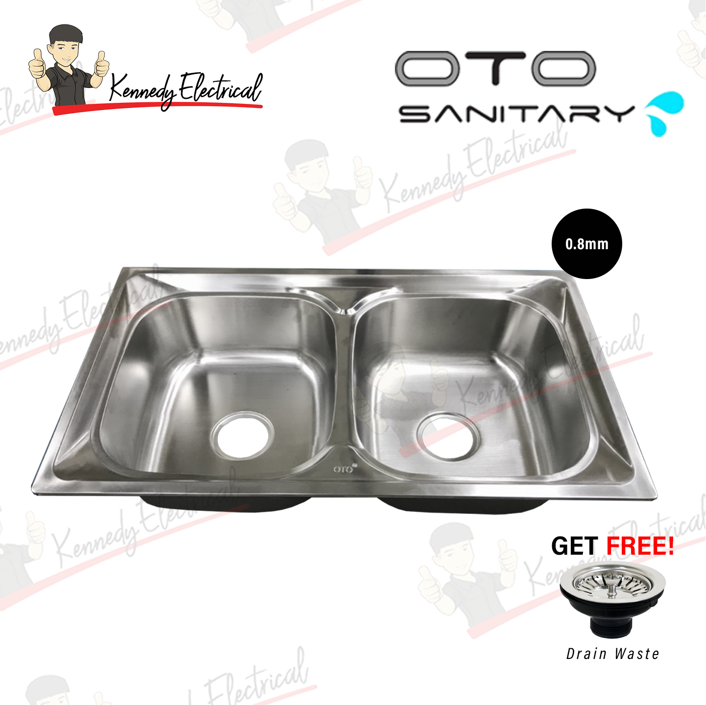 Otosani Doulbe Bowl Stainless Steel Kitchen Sink (8248#) OTO8248