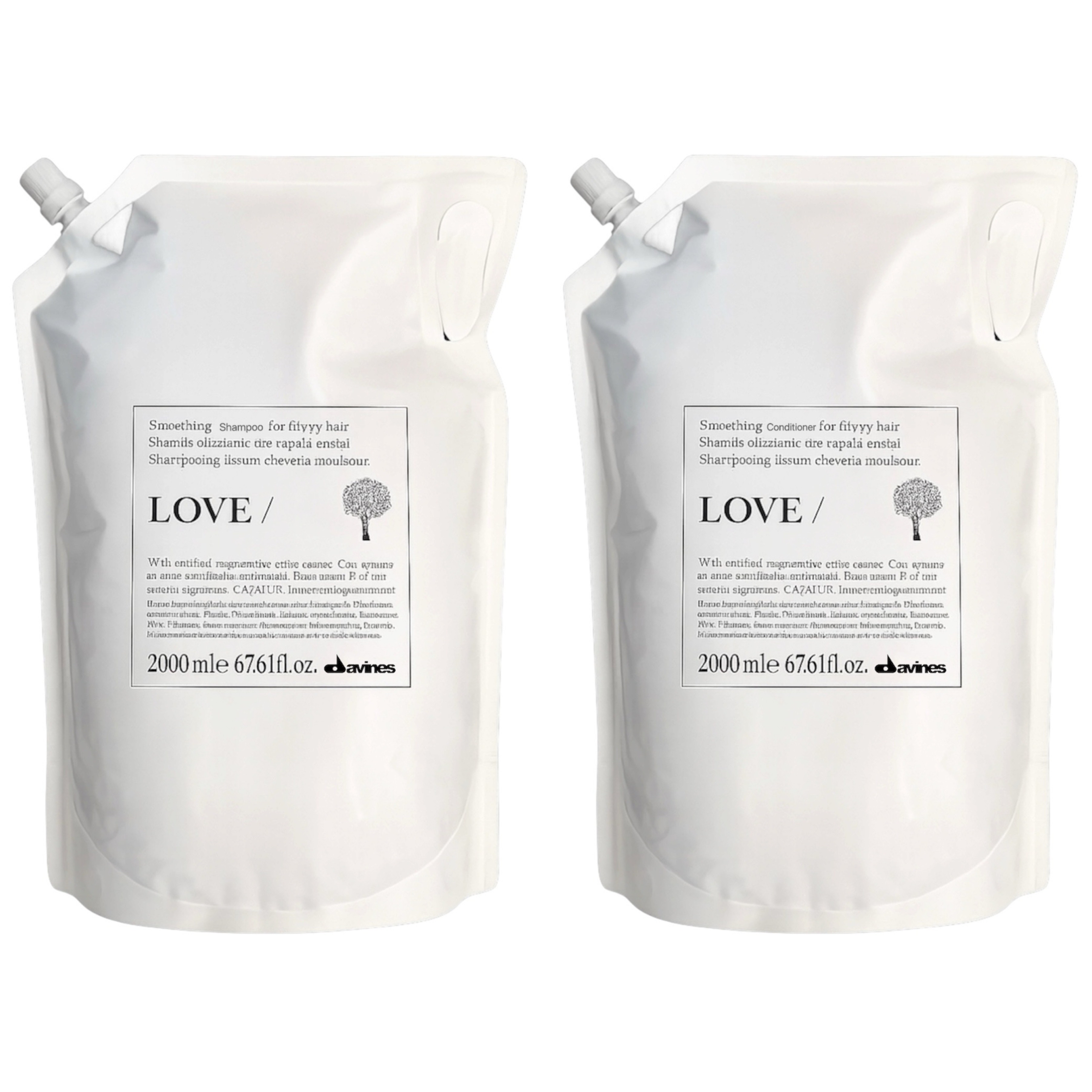 Davines LOVE SMOOTHING Shampoo Refill + Conditioner Refill 柔順洗護補充套裝 2000ml+2000ml 