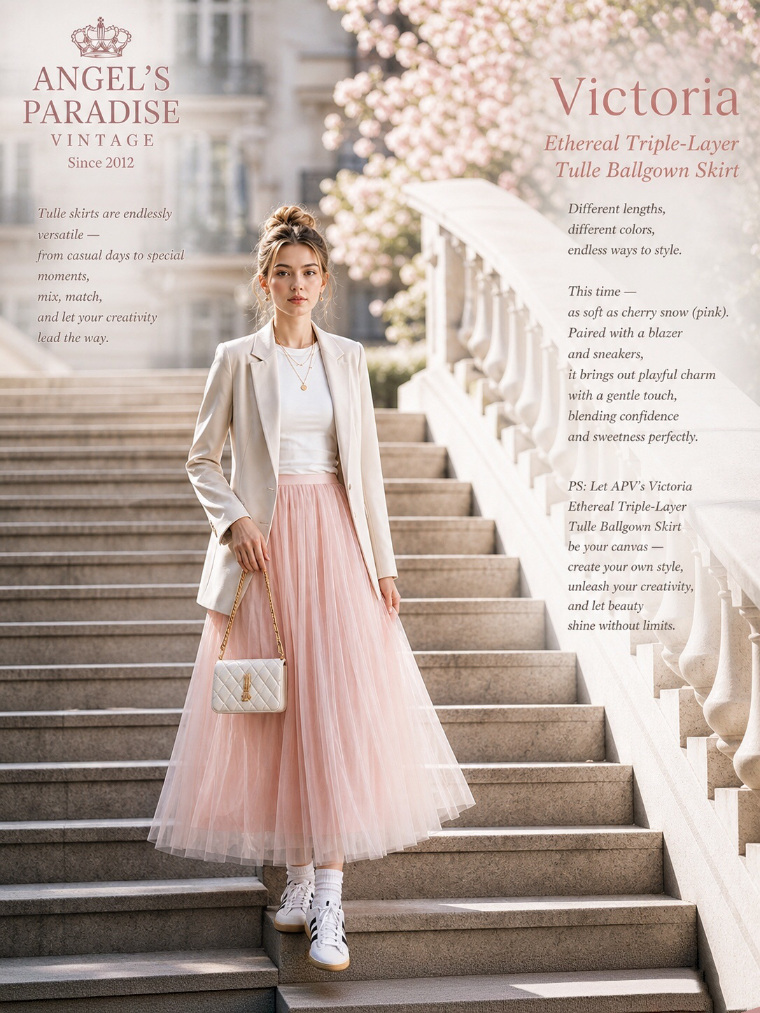 維多利亞繾綣夢幻三層輕紗大圓台蓬蓬裙Victoria Ethereal Triple-Layer Tulle Ballgown Skirt