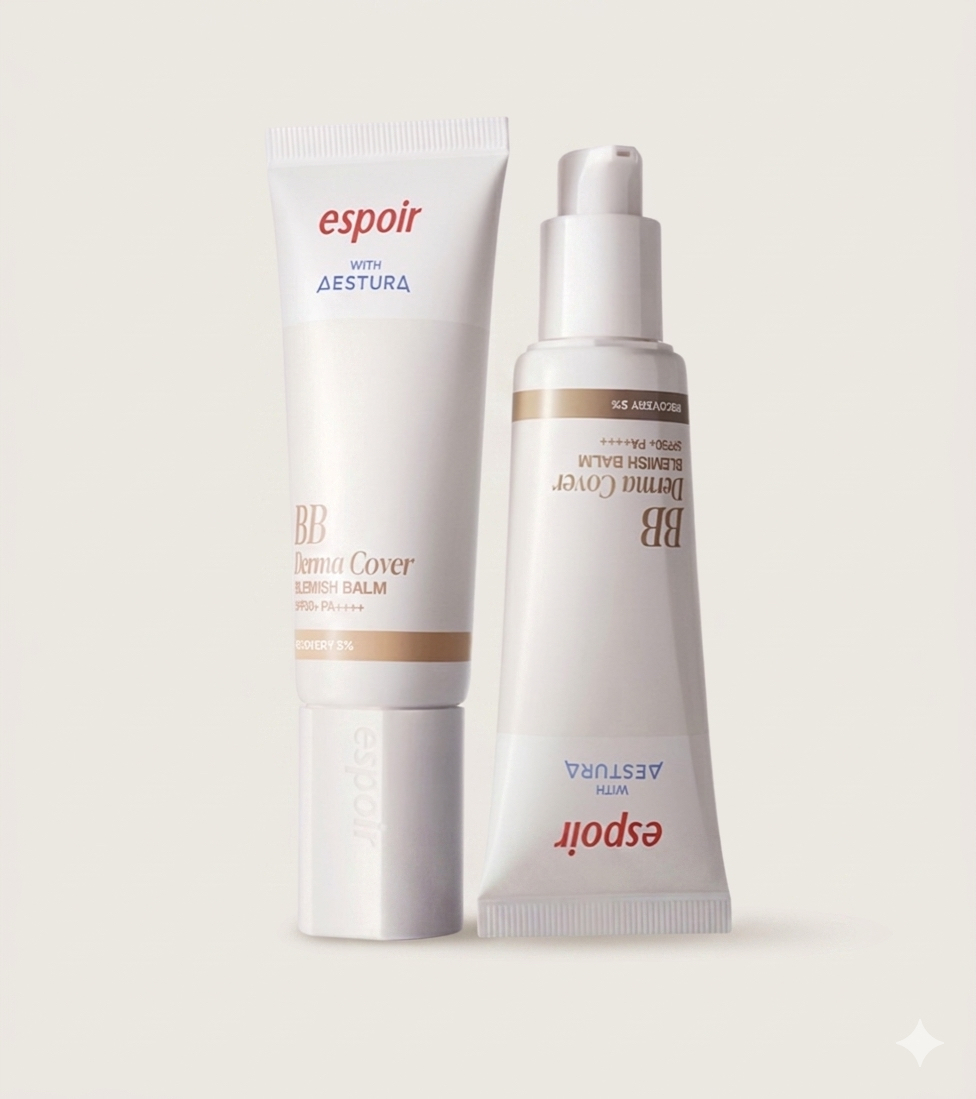 [韓國espoir] espoir x AESTURA 共同研發 BB Derma Cover BLEMISH BALM SPF50+ PA++++ 限時送AESTURA Cleansing Form 2x30g (預購商品）