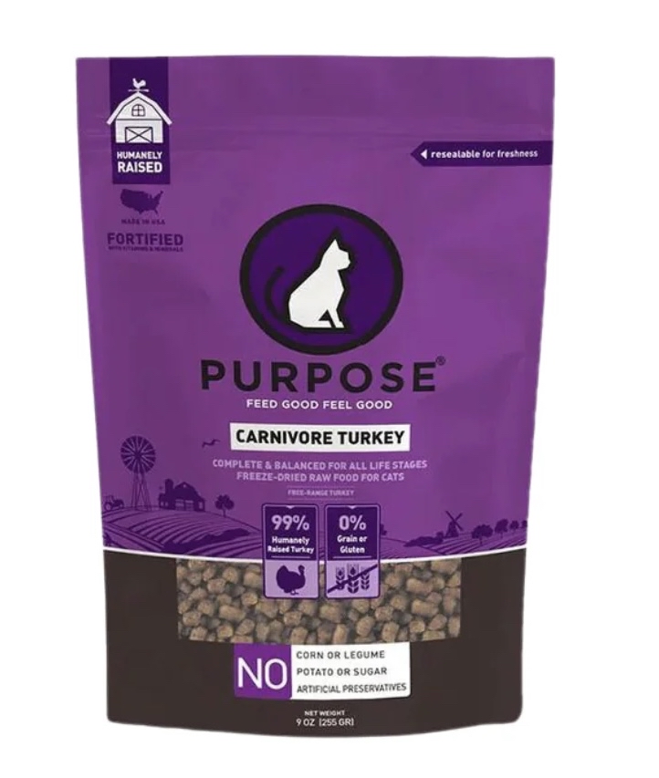 Purpose 普斯 單一蛋白 火雞凍乾生肉主糧 (貓用) 9oz