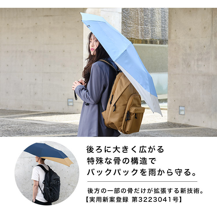 [現貨] [日本直送] WPC BACK PROTECT FOLDING UMBRELLA |  縮骨遮 | UNISEX | 遮背囊 | {TF220226}