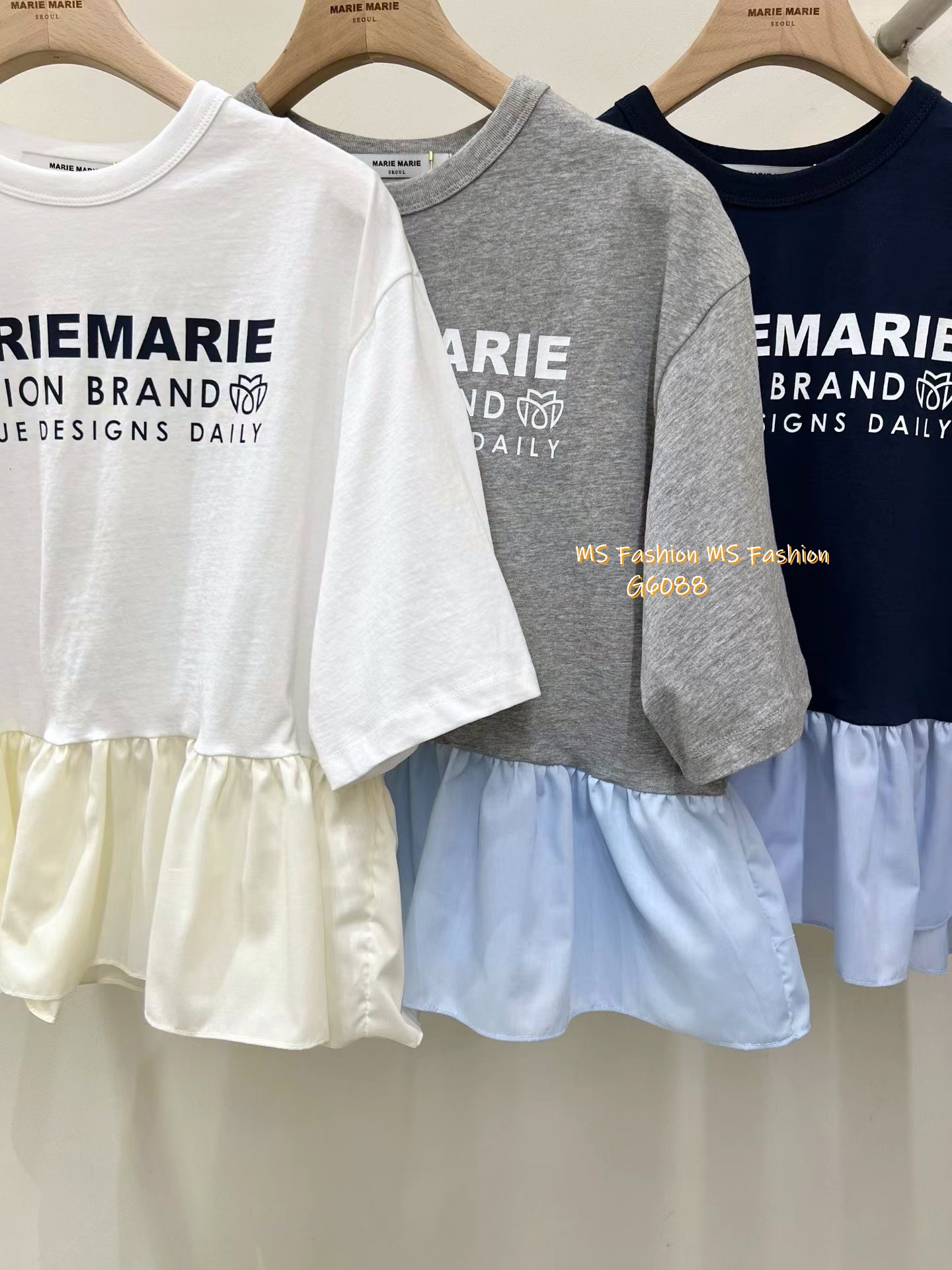 G6088 韓國🇰🇷型格字母拼布top