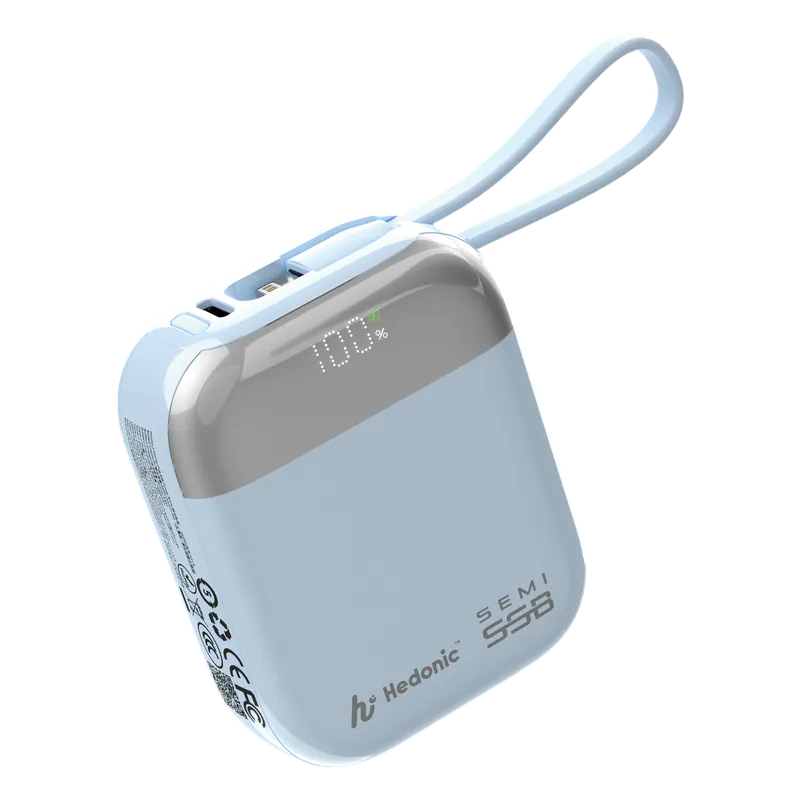 香港行貨 一年保養 CCC 認證 (二維碼) Hedonic™ Semi SSB PD 3.0 20W 內置USB-C & Lightning Cable 行動電源 (A21-B), 81088_81089_81090