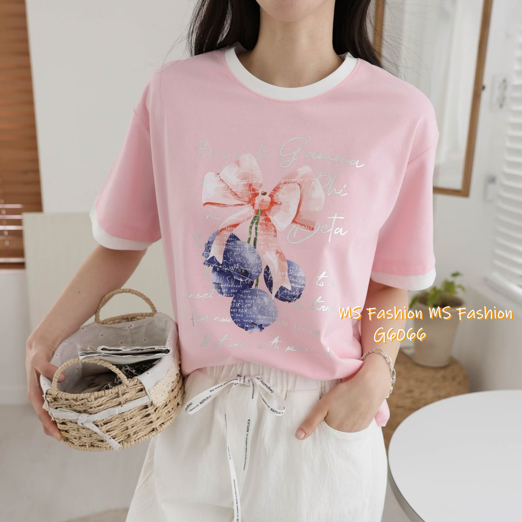 G6066 韓國🇰🇷花花字母print top