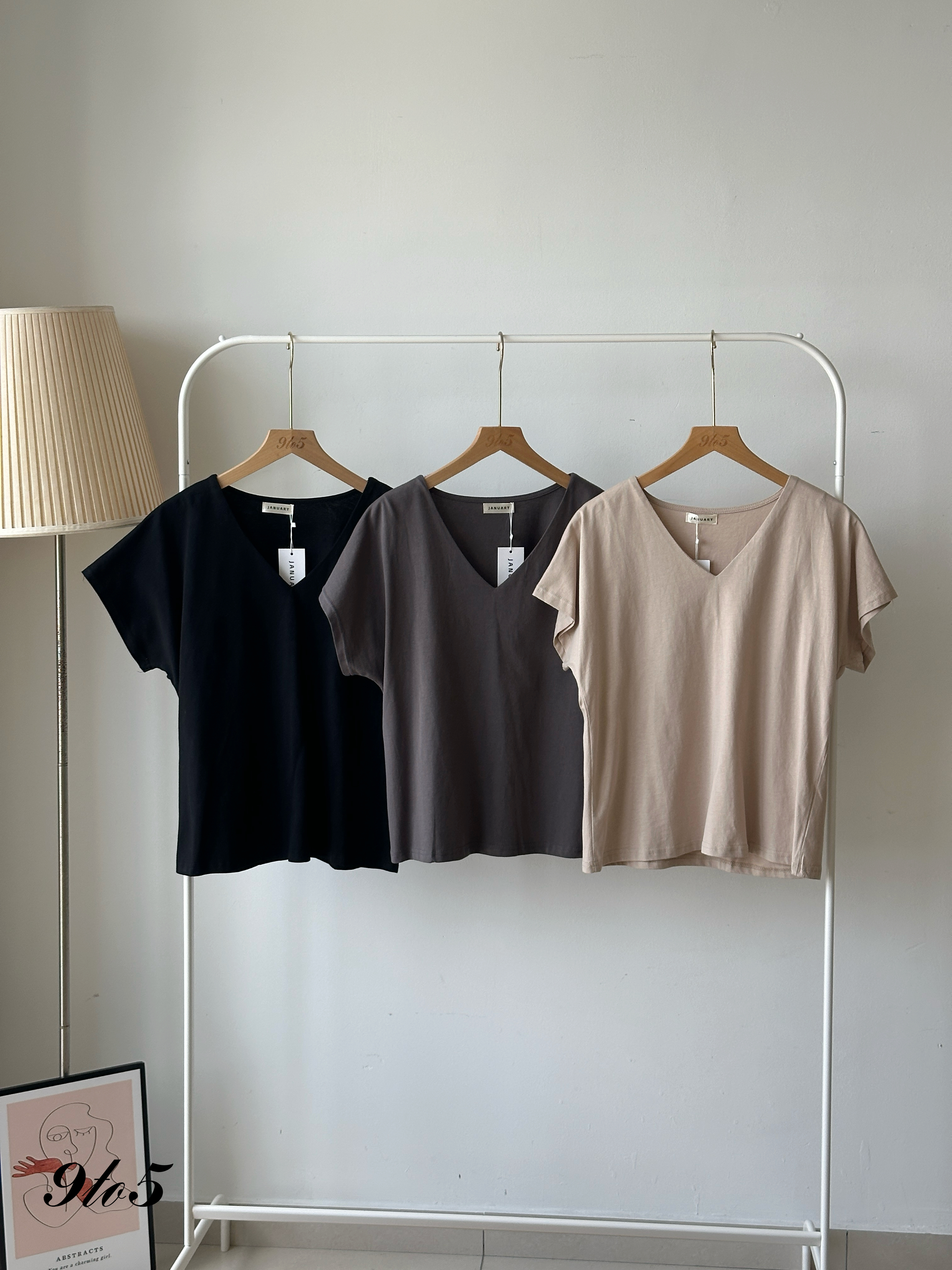 T4121 Cape Sleeve V Neck Tee - 3 Colors