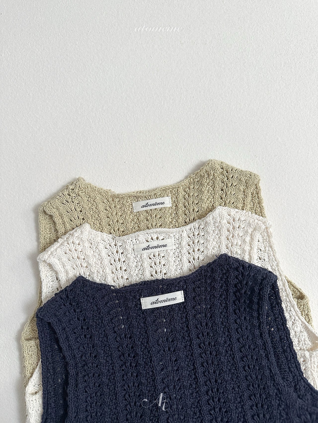 Atomeme | Coco knit vest (Green/White XL100-110)