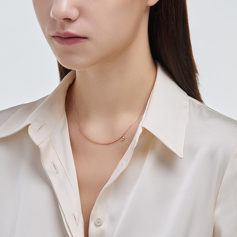 DIDIER DUBOT Miss Doux 14K玫瑰金頸鏈 (JDRNRXF43XX)