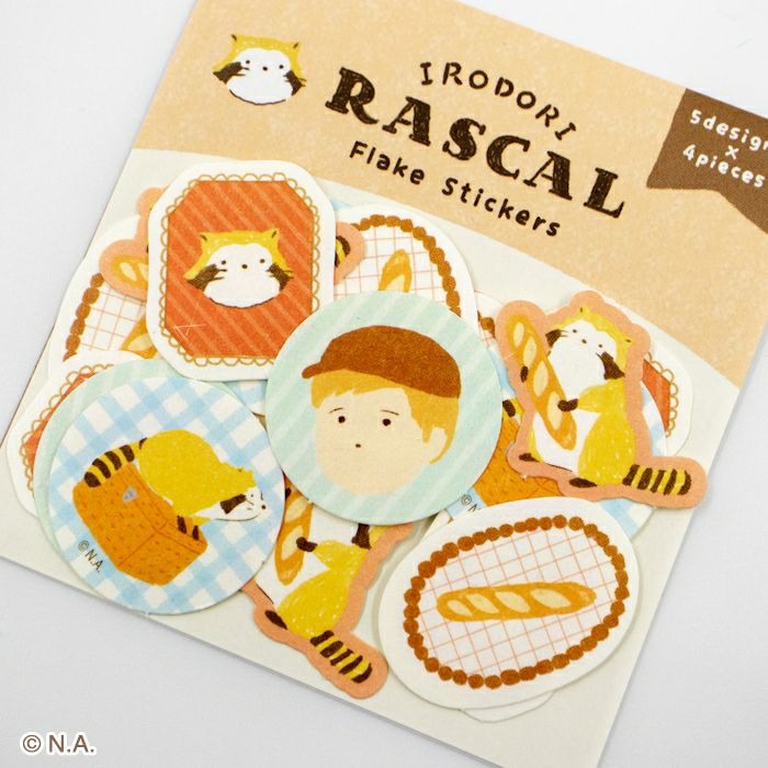 現貨｜IRODORI RASCAL 小浣熊 日本製 和紙貼紙 (野餐 QSA358)