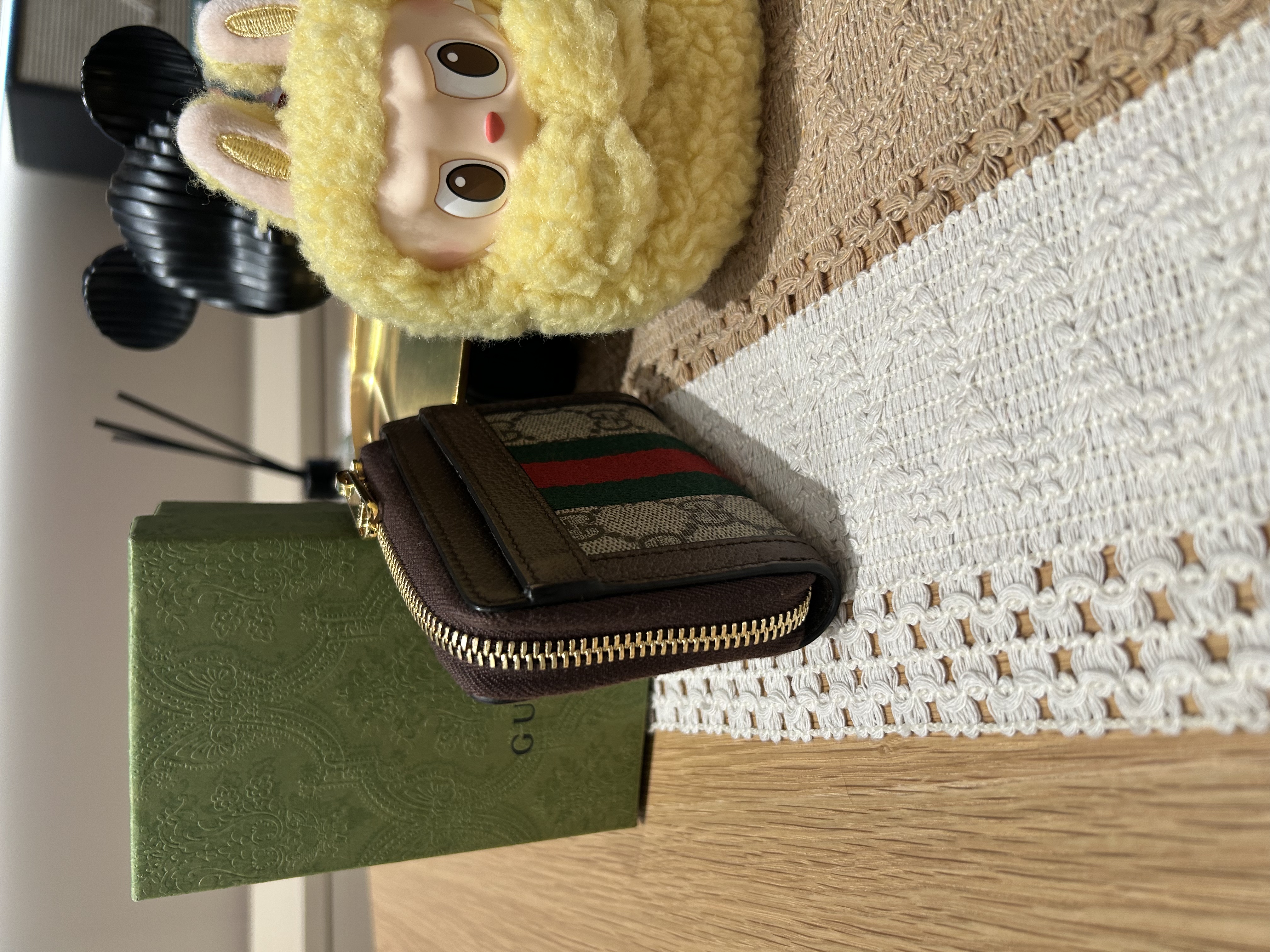 Gucci Ophidia GG Supreme Tri-Fold Wallet 100%Authentic, 99%New ✅Box