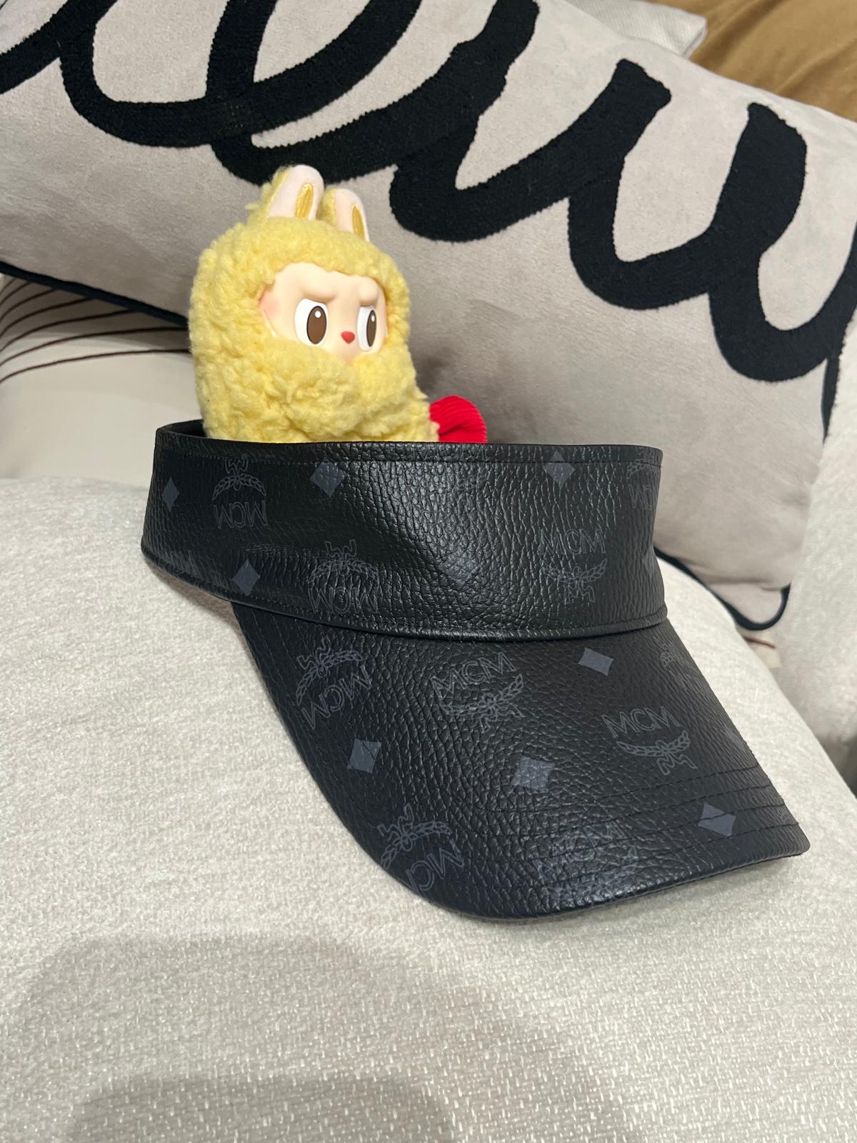 MCM VISOR CAP calfskin 100%Authentic ,95%new  