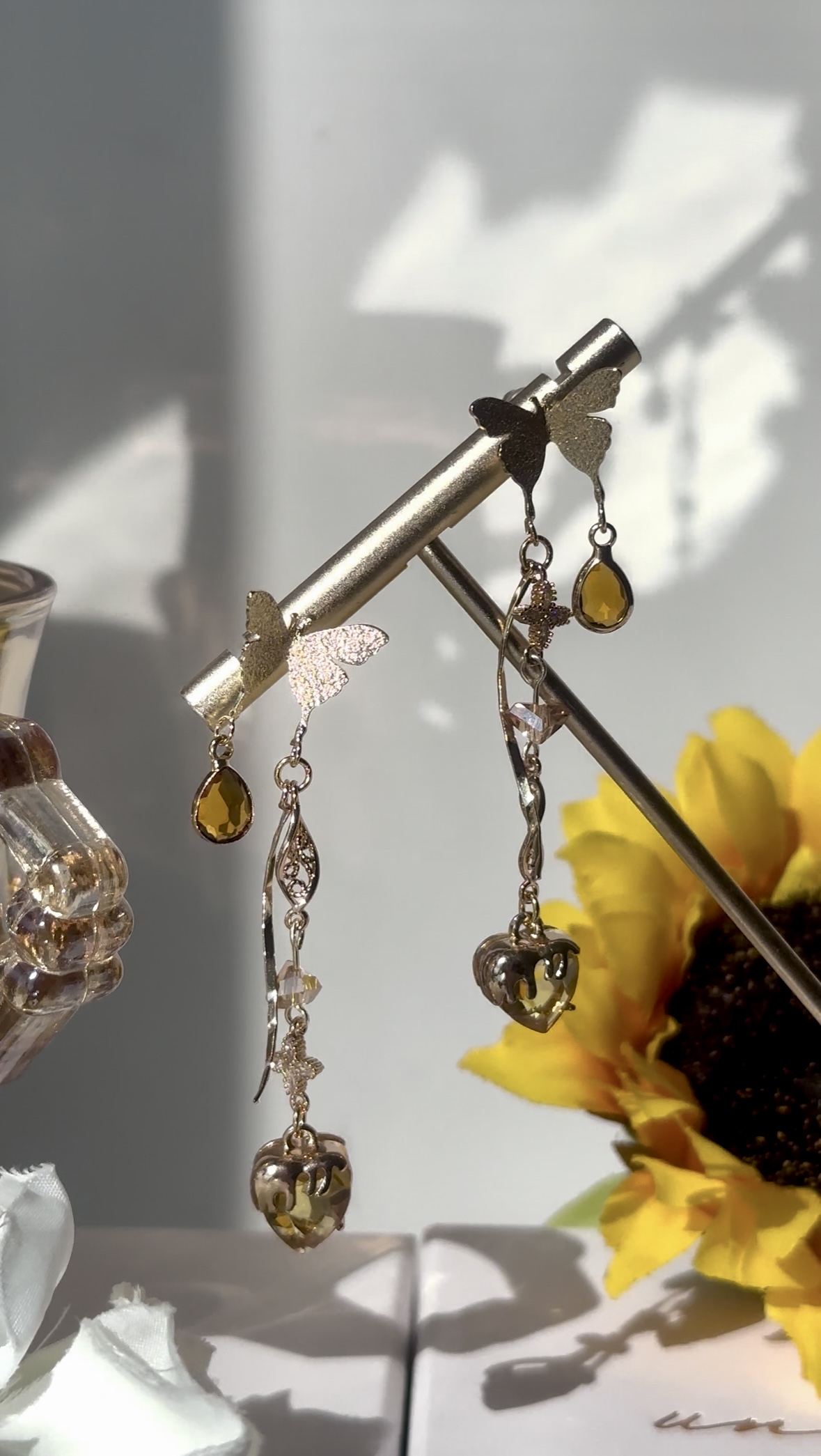 蝴蝶黃心耳環🦋