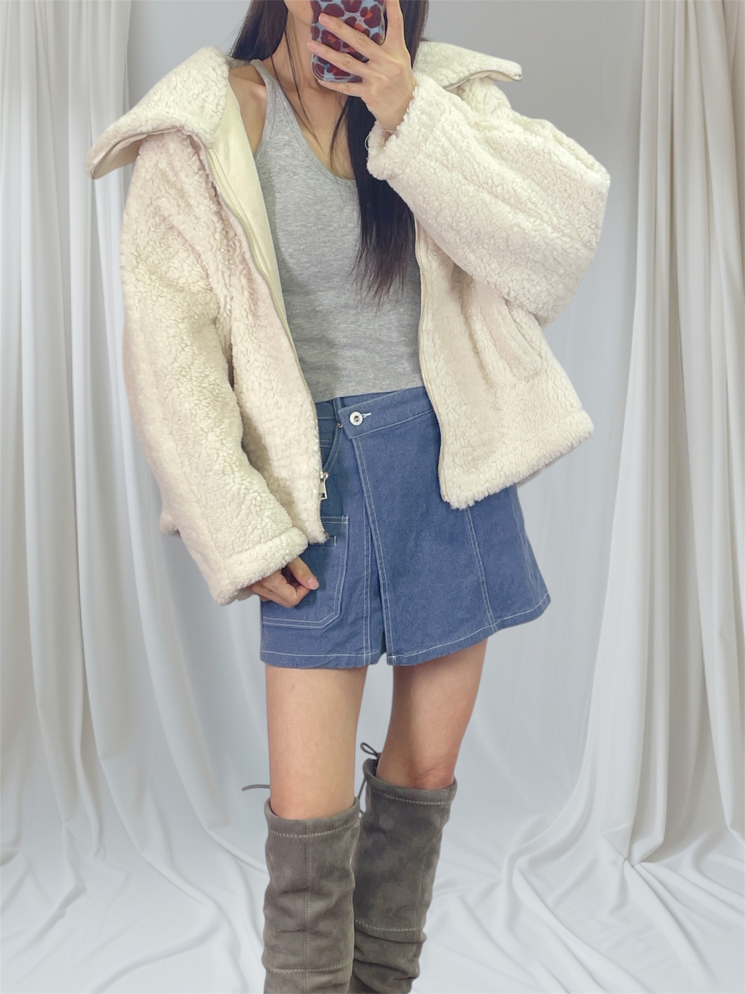 K5535 鬆身款羊羔毛褸