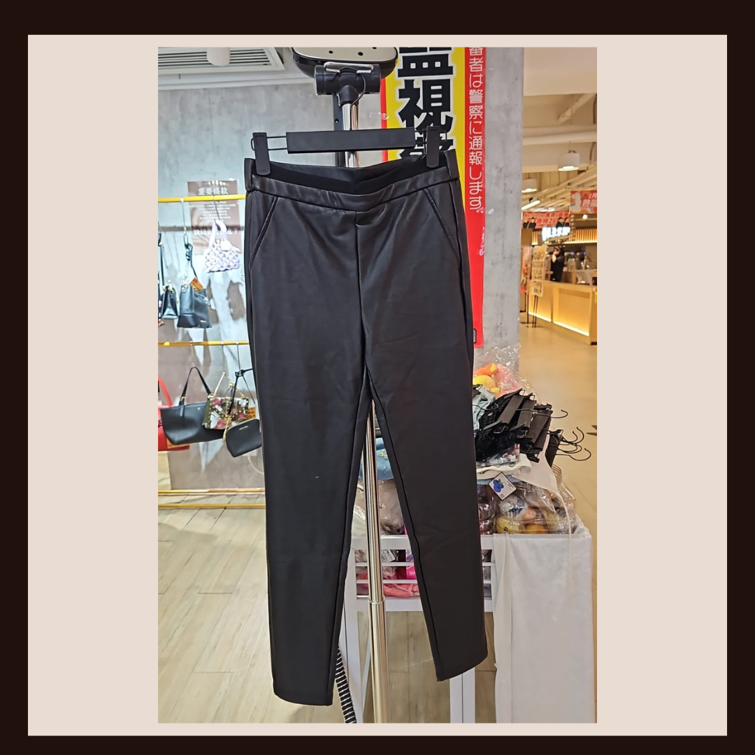 🖤 極致顯瘦黑色高質感仿皮修身緊身褲