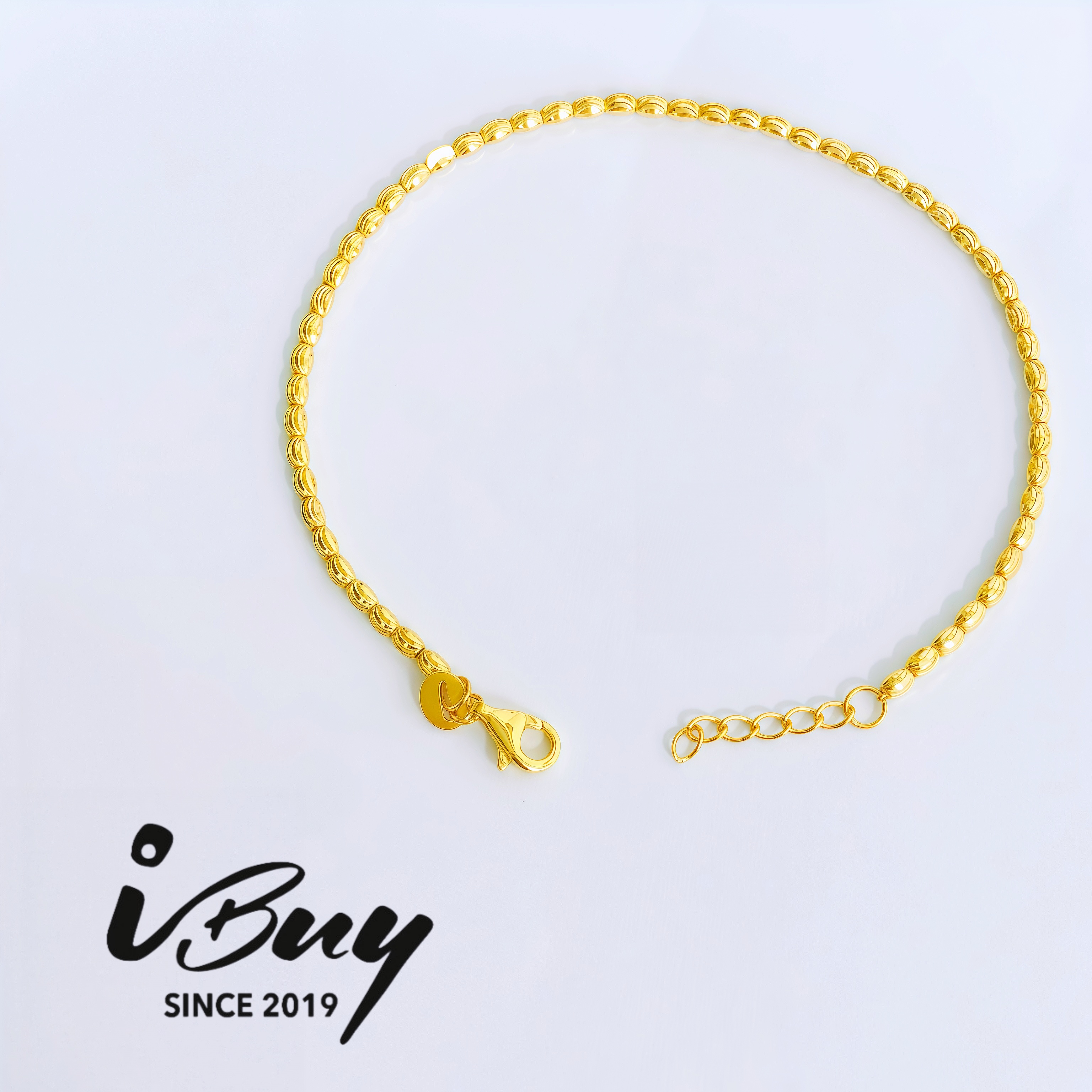 916 GOLD CAT EYE ELONGATED BEAD BRACELET 916 金 猫眼长珠手链