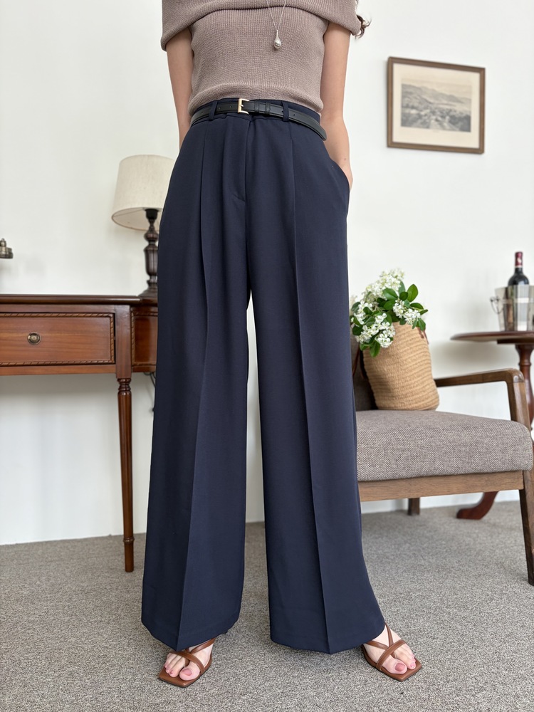 [輕薄!] Summer Timeless Rayon Pants (Navy)