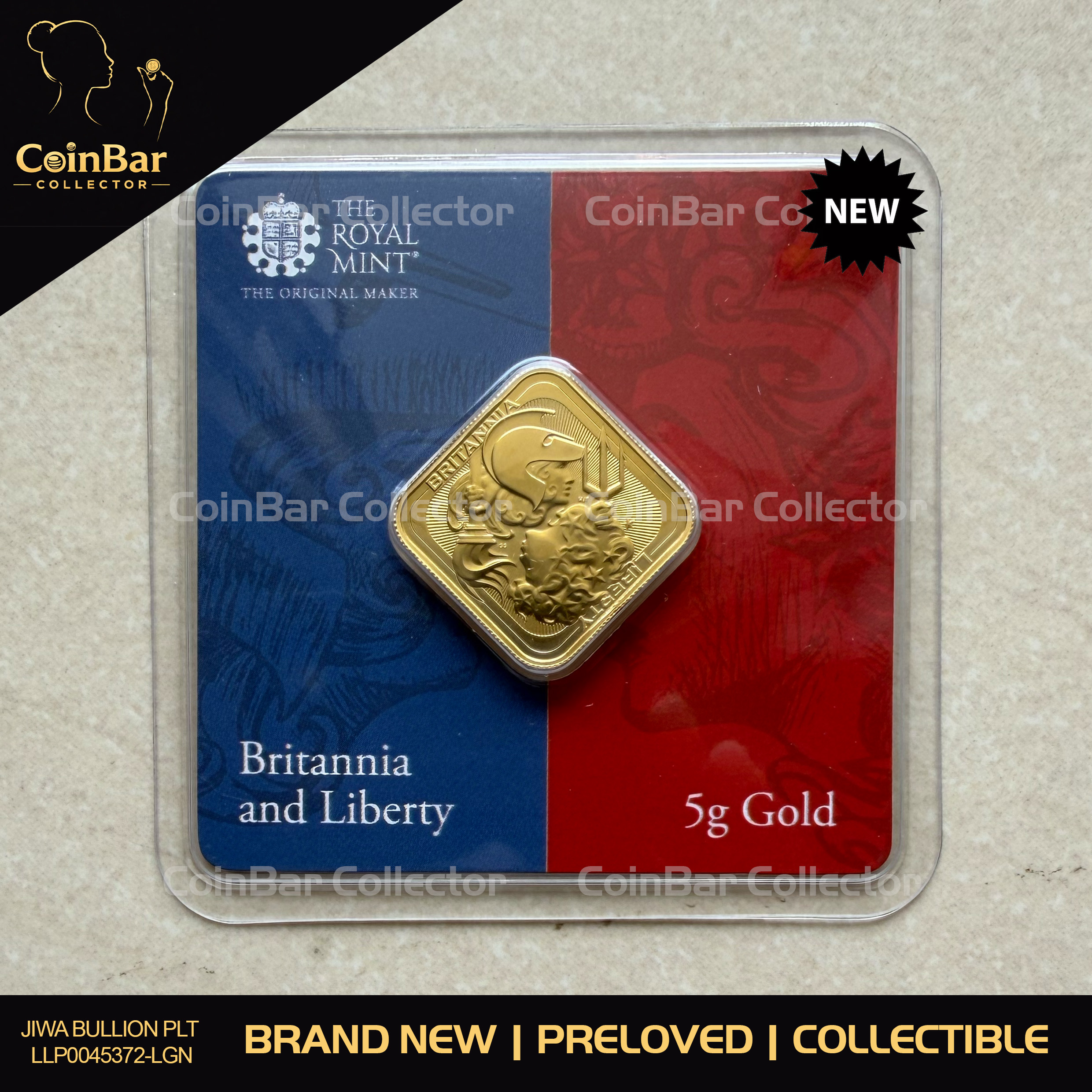 (Nice SN: 1420) ROYAL MINT🇬🇧 Limited Britannia & Liberty 5g UK Fine Gold Bullion Bar 999.9 (Limited 1500pcs) 英国限量1500片金条