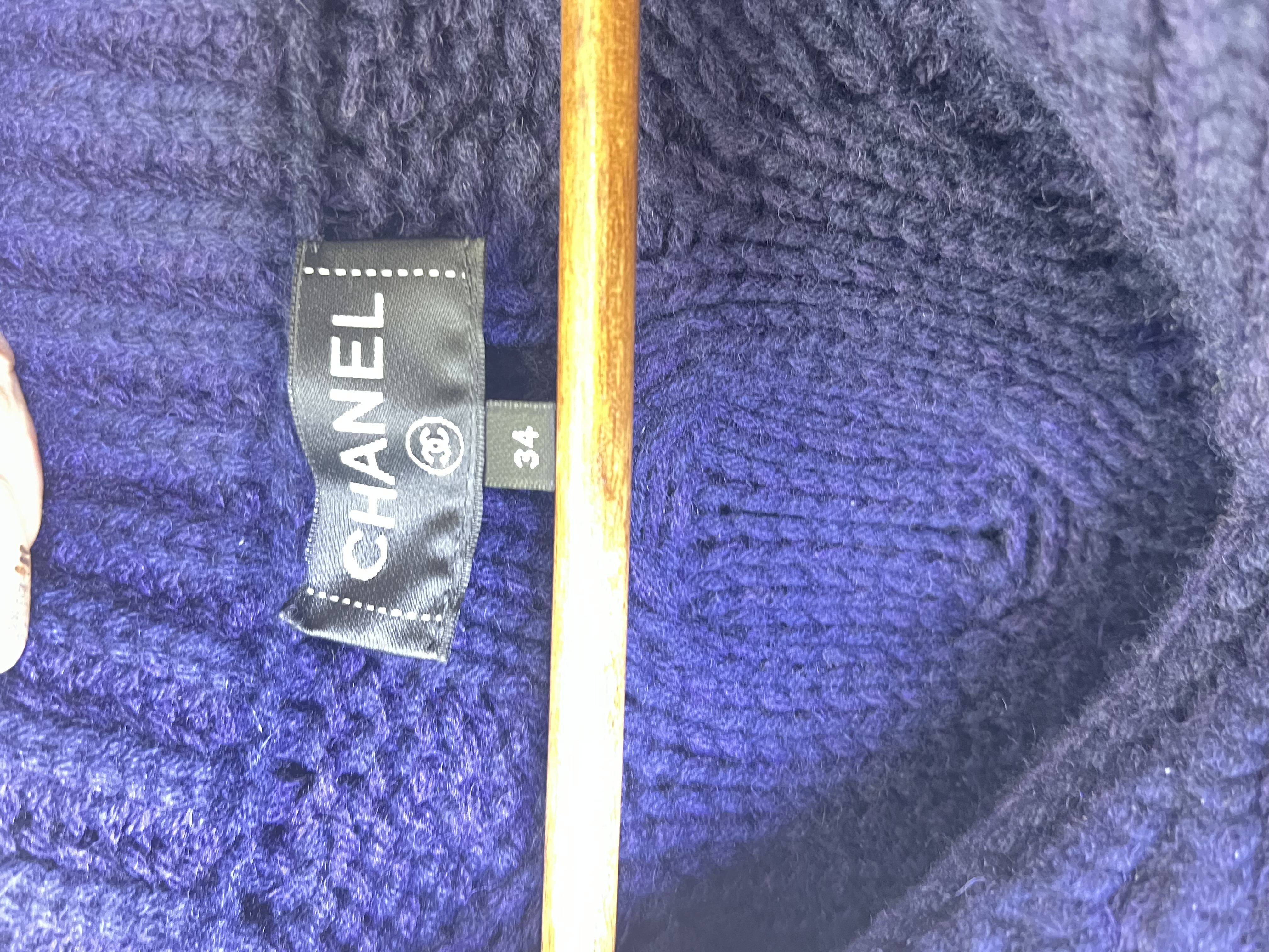 Pre-Owned Chanel Navy Cable Knit Sailor Collar Sweater / Product Code: 26041908