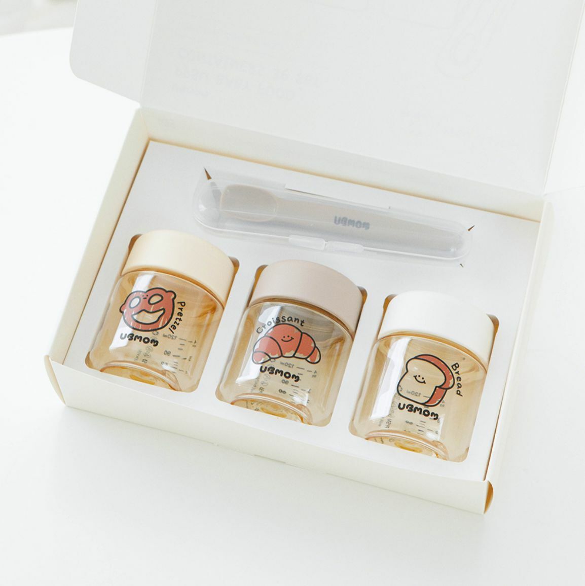 UBMOM PPSU 嬰兒輔食容器 3P SET (120ml 容器 3P + 輔食湯匙