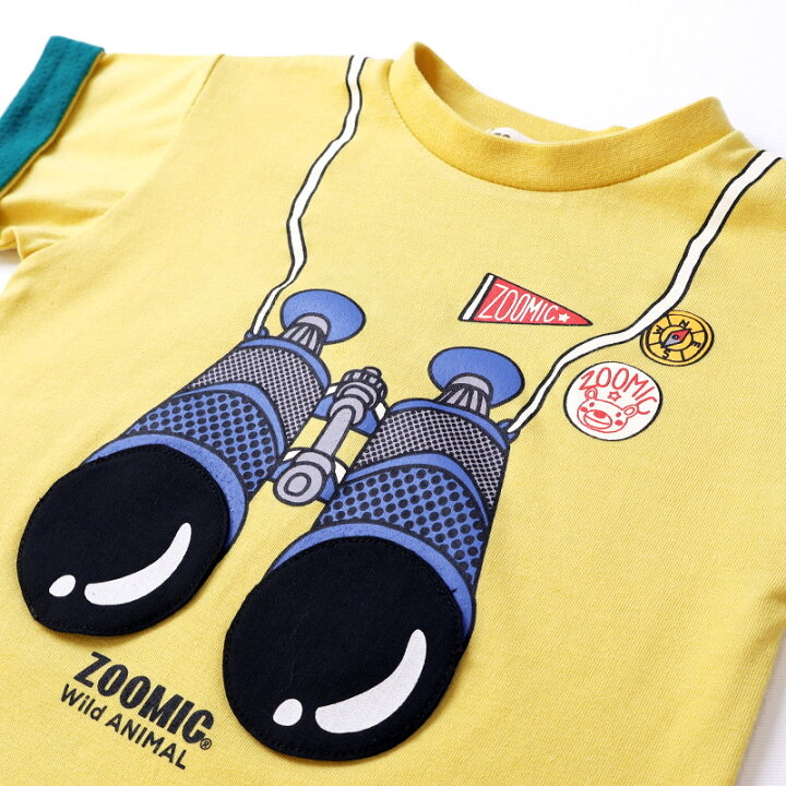 🇯🇵預訂 日本直送🇯🇵Zoomic兩色望遠鏡翻蓋前後印花撞色短袖T恤